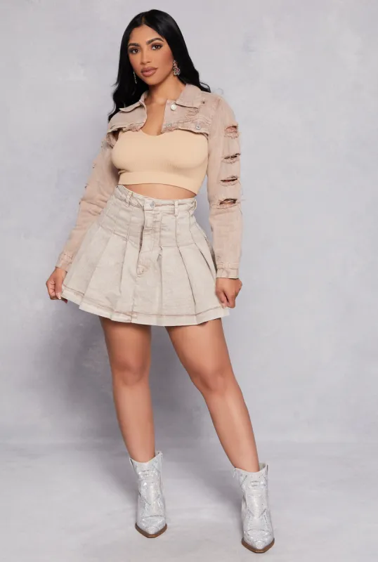 High Waist Mini Pleated Skirt sold by Rainbow