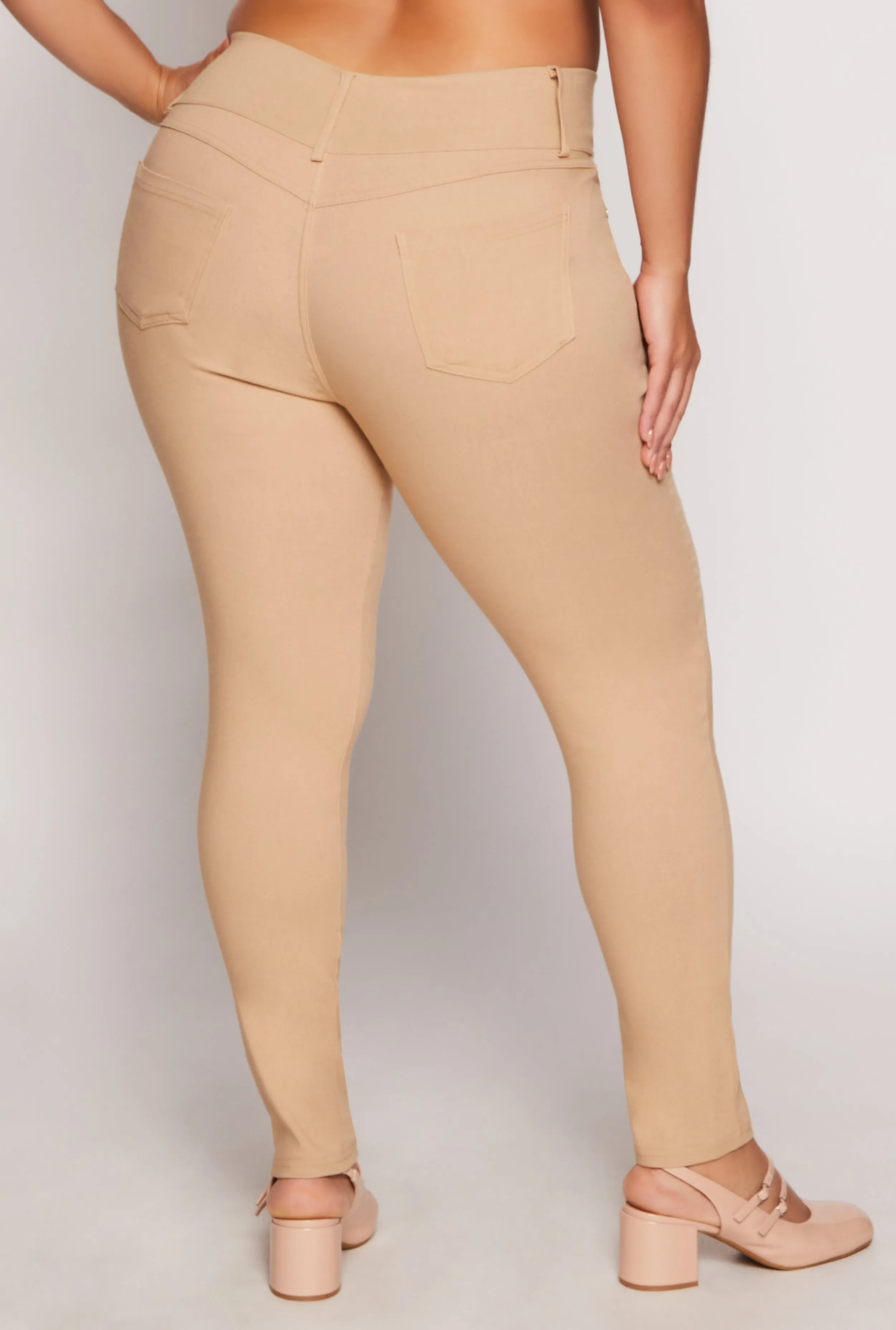 Plus Size Stretch Triple Button Skinny Leg Pants sold by Rainbow product image thumbnail 3