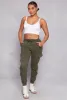 Fleece High Waist Drawstring Cargo Joggers sold by Rainbow