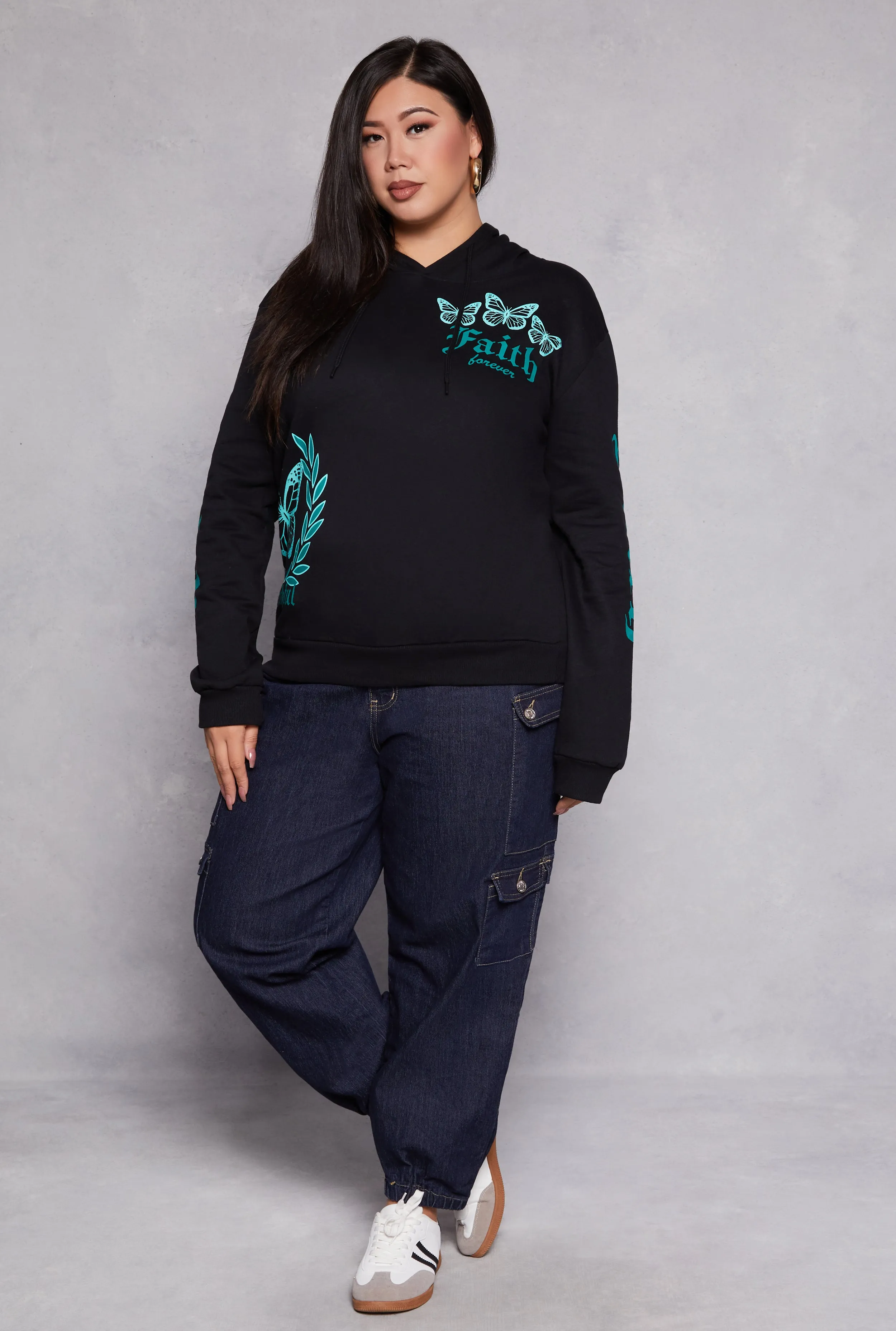 Plus Size Faith Forever Butterfly Graphic Hoodie sold by Rainbow product image thumbnail 2