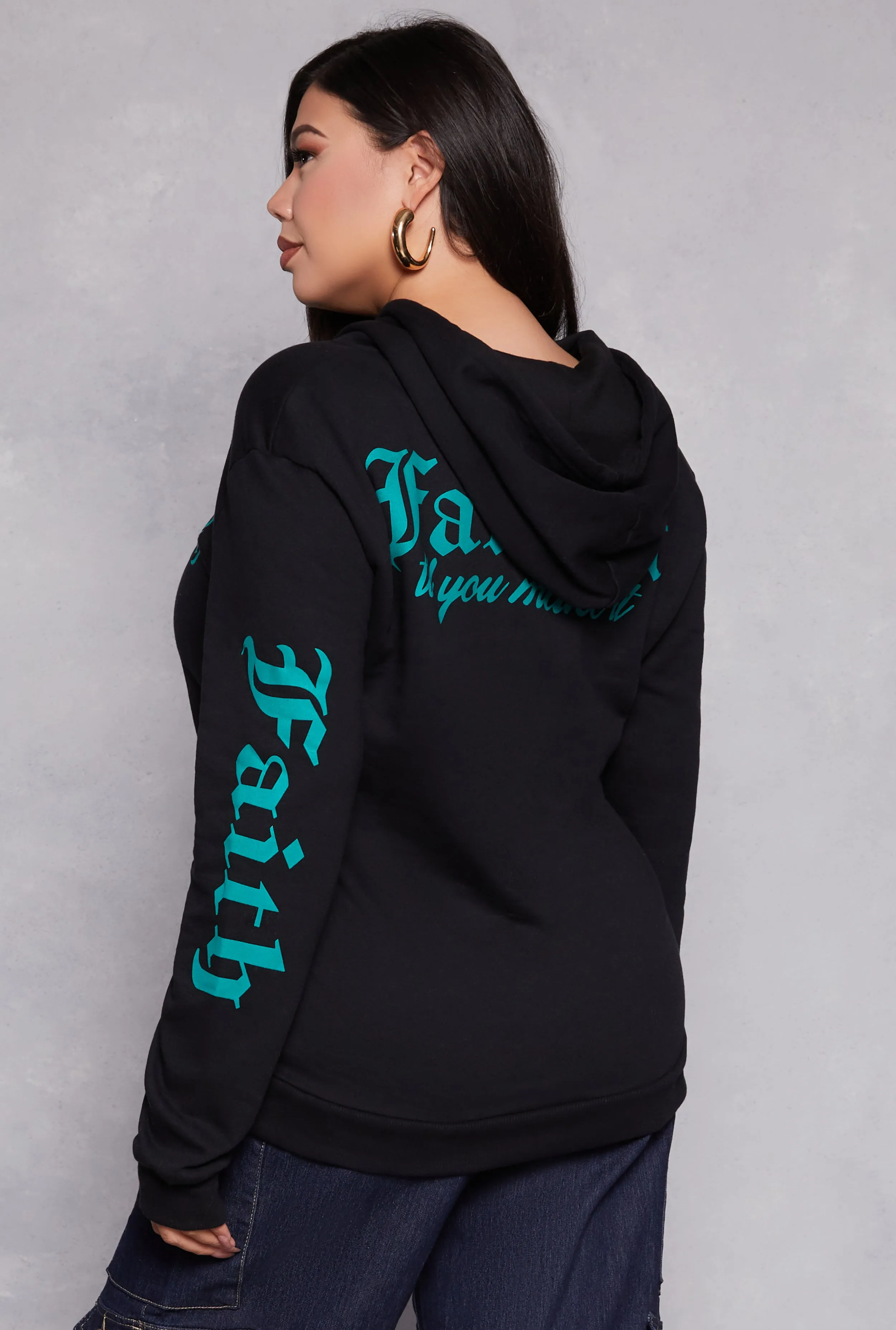 Plus Size Faith Forever Butterfly Graphic Hoodie sold by Rainbow product image thumbnail 3