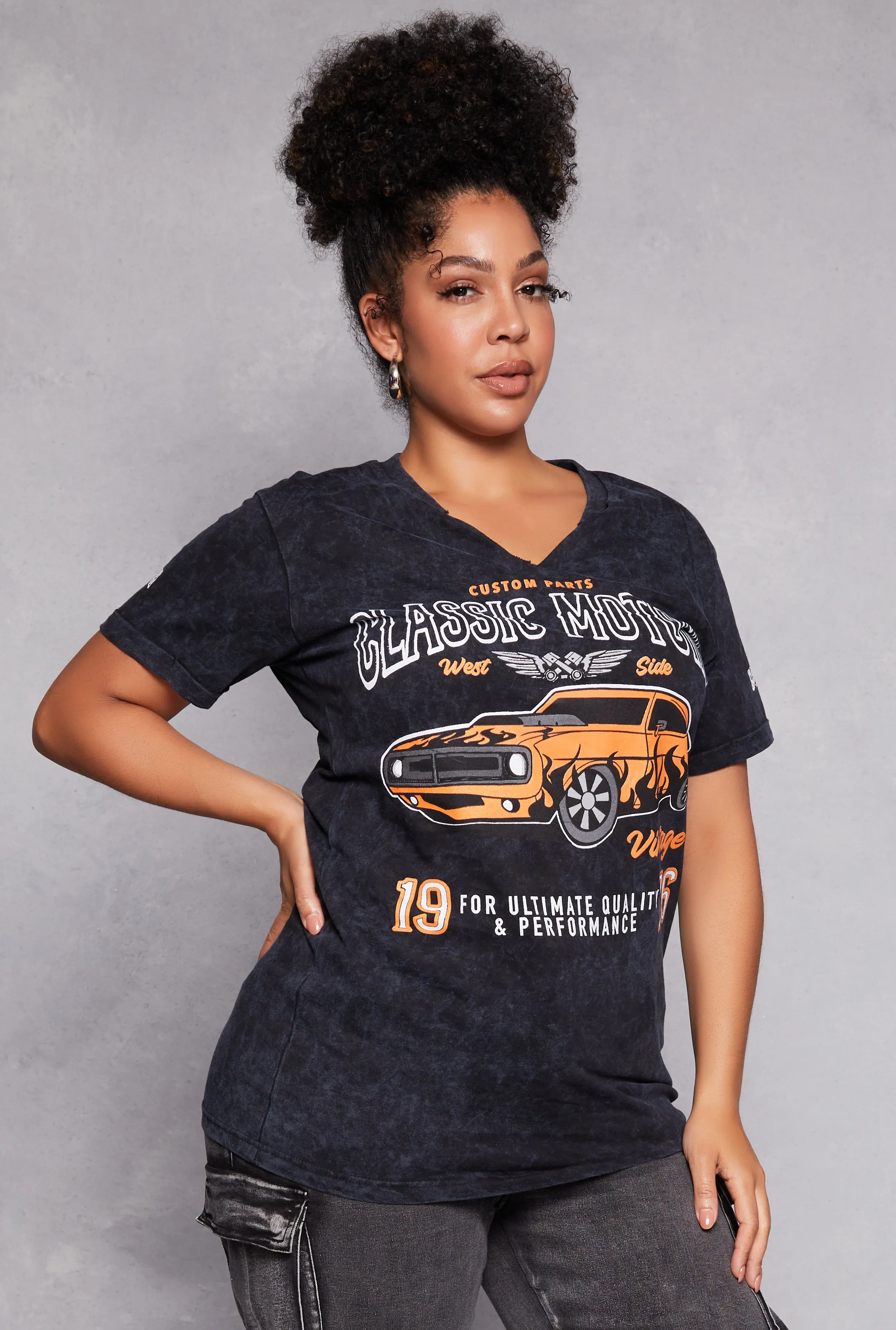 Plus Size Classic Motors Graphic Tee sold by Rainbow
