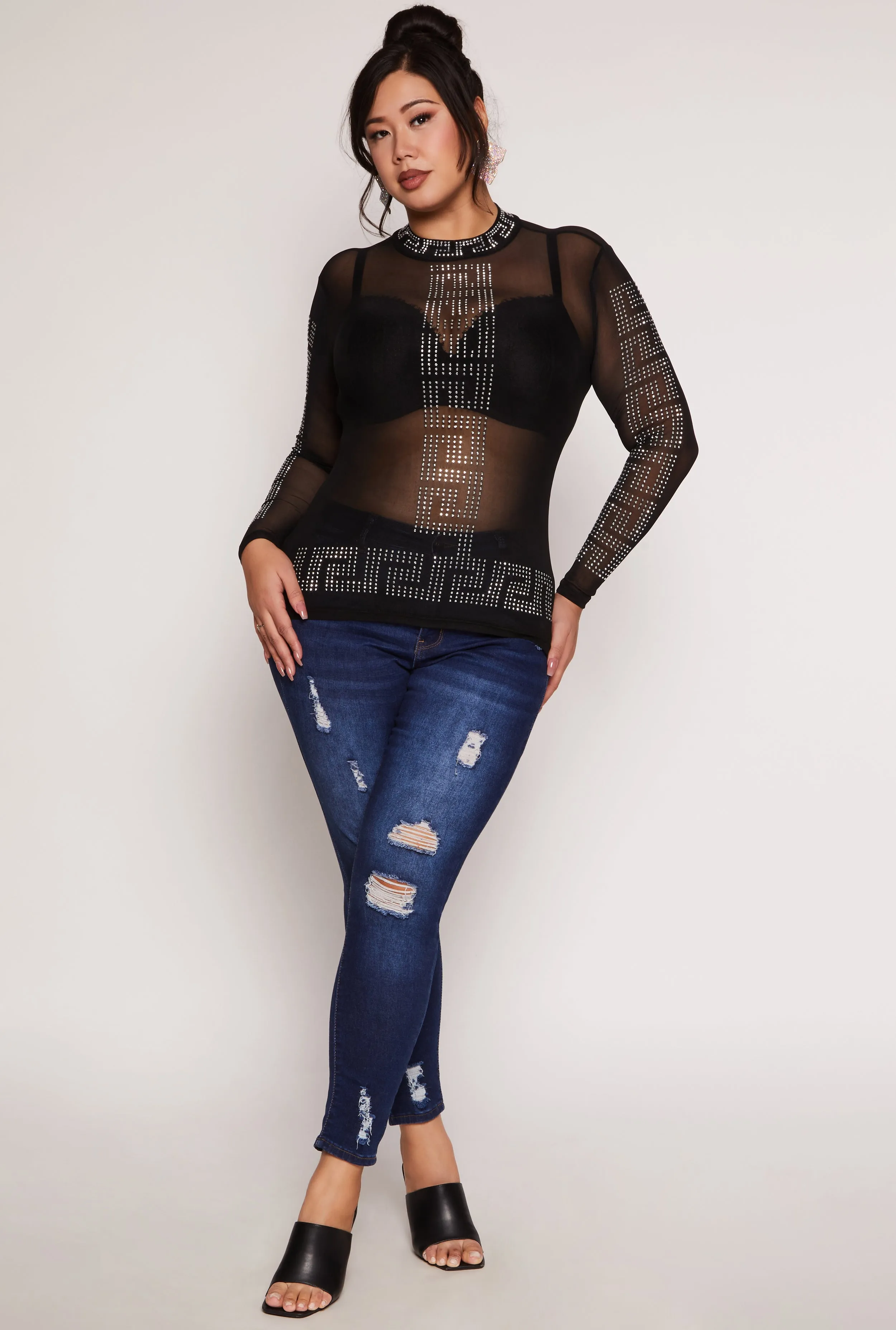 Plus Size Rhinestone Detail Top sold by Rainbow product image thumbnail 2