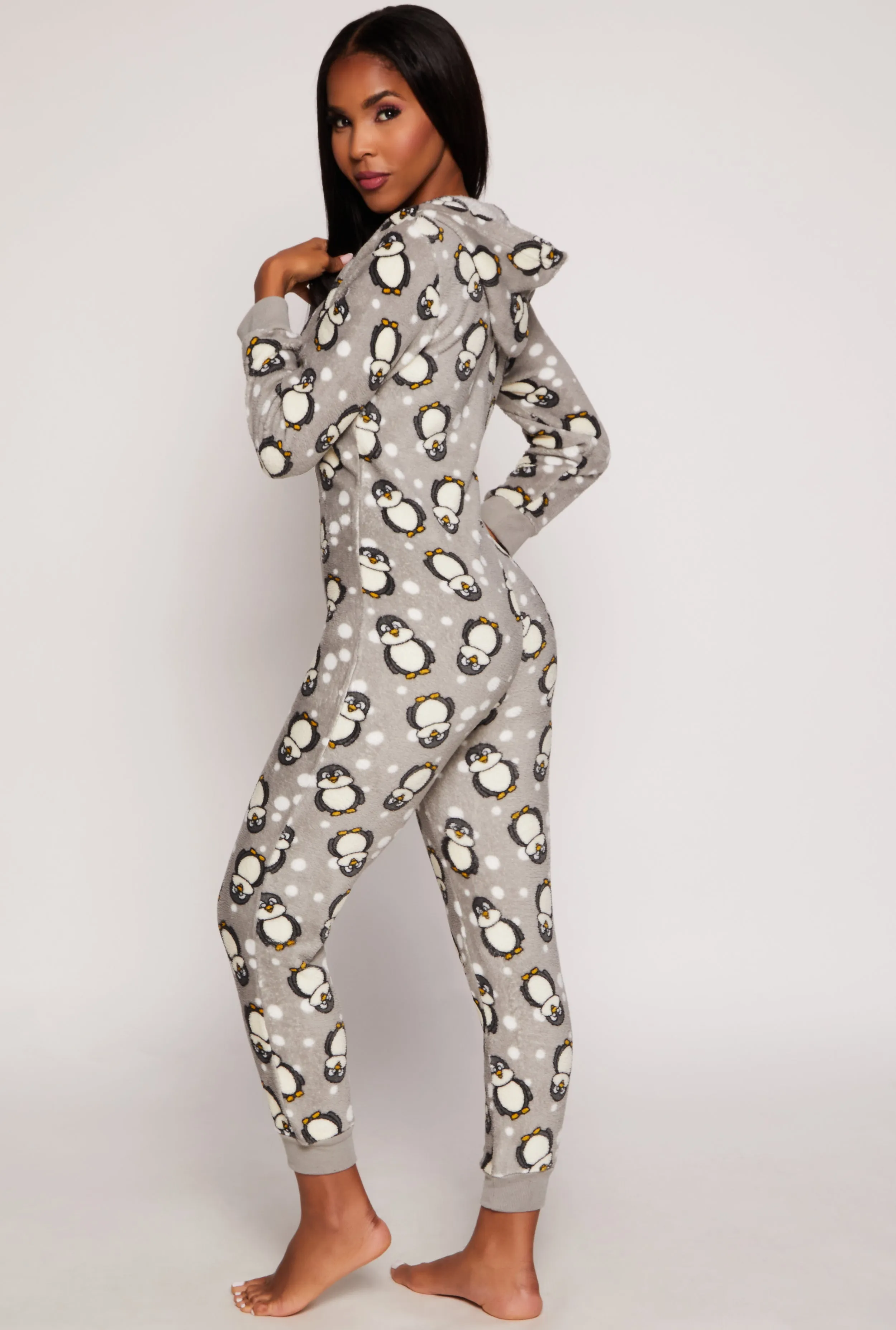 Plush Penguin Graphic Hooded Pajama Onesie sold by Rainbow product image thumbnail 2
