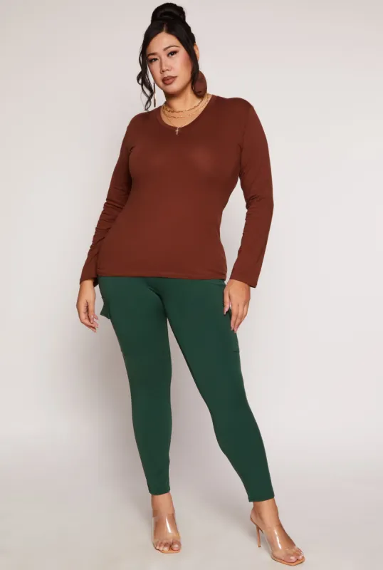 Plus Size Cargo Pocket Leggings sold by Rainbow