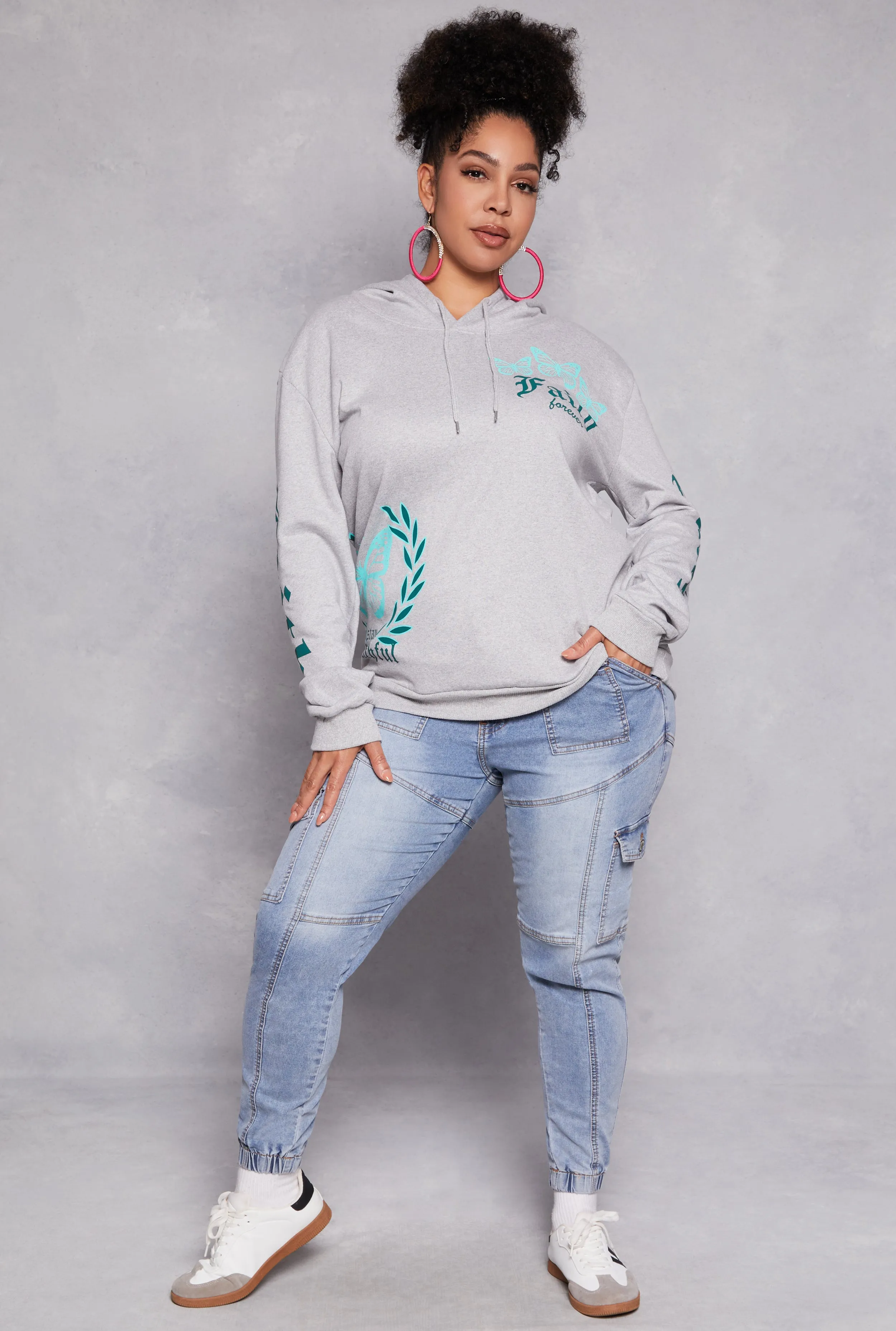 Plus Size Faith Forever Butterfly Graphic Hoodie sold by Rainbow product image thumbnail 2