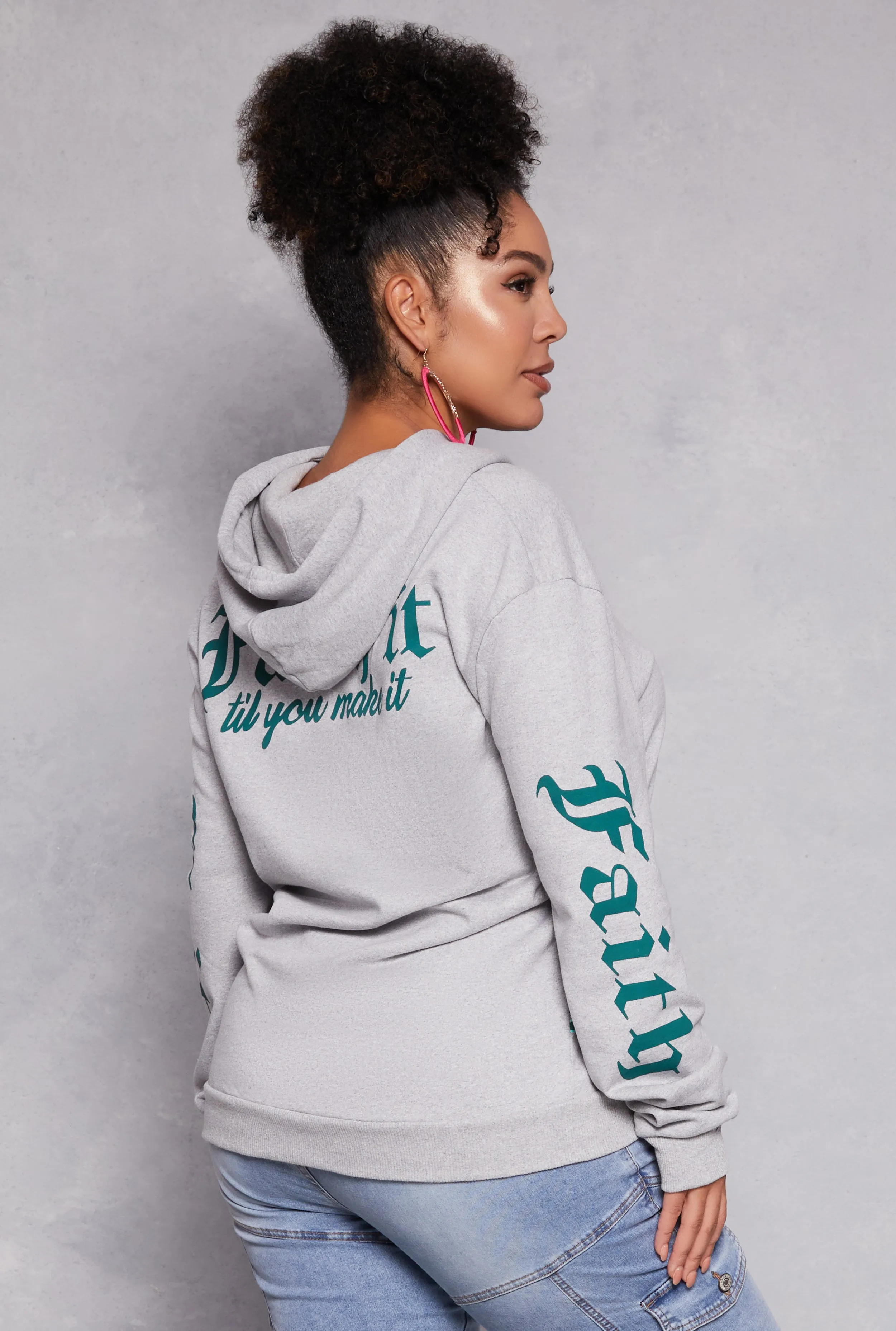 Plus Size Faith Forever Butterfly Graphic Hoodie sold by Rainbow product image thumbnail 3