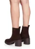 Platform Lug Sole Mid Heel Booties sold by Rainbow