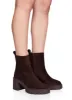 Platform Lug Sole Mid Heel Booties sold by Rainbow