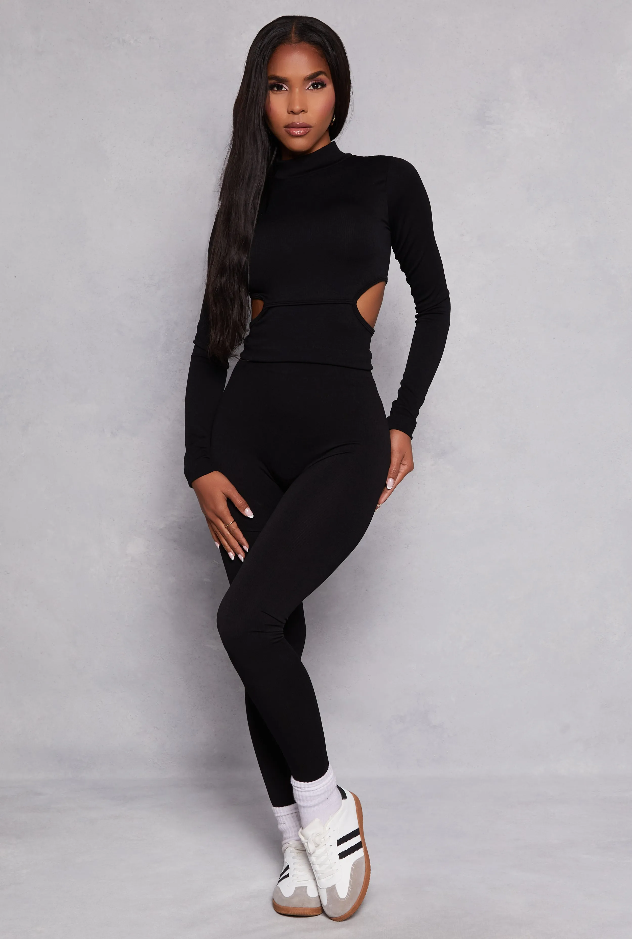 Ribbed Knit Cut Out Detail Top and Leggings sold by Rainbow