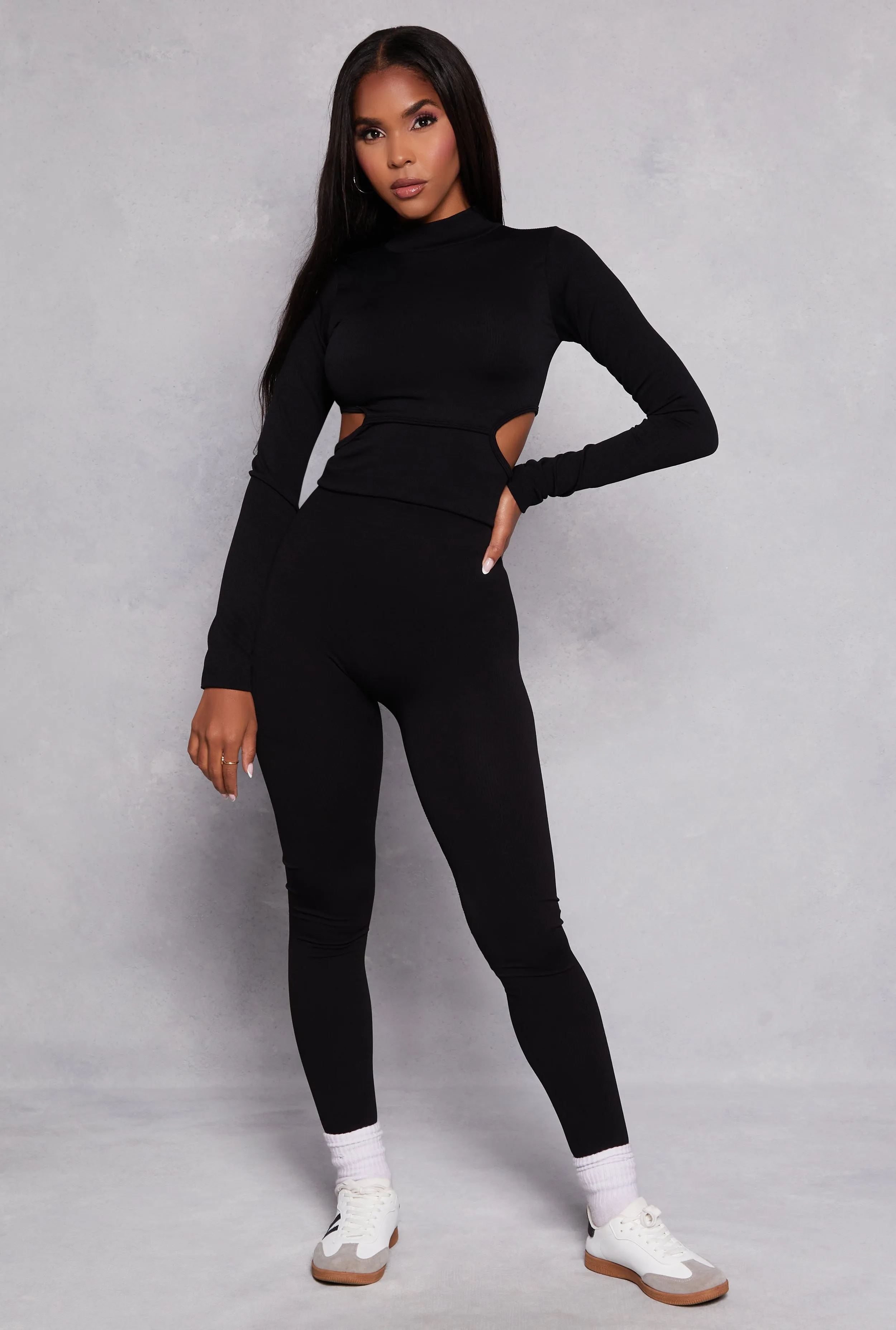 Ribbed Knit Cut Out Detail Top and Leggings sold by Rainbow product image thumbnail 2