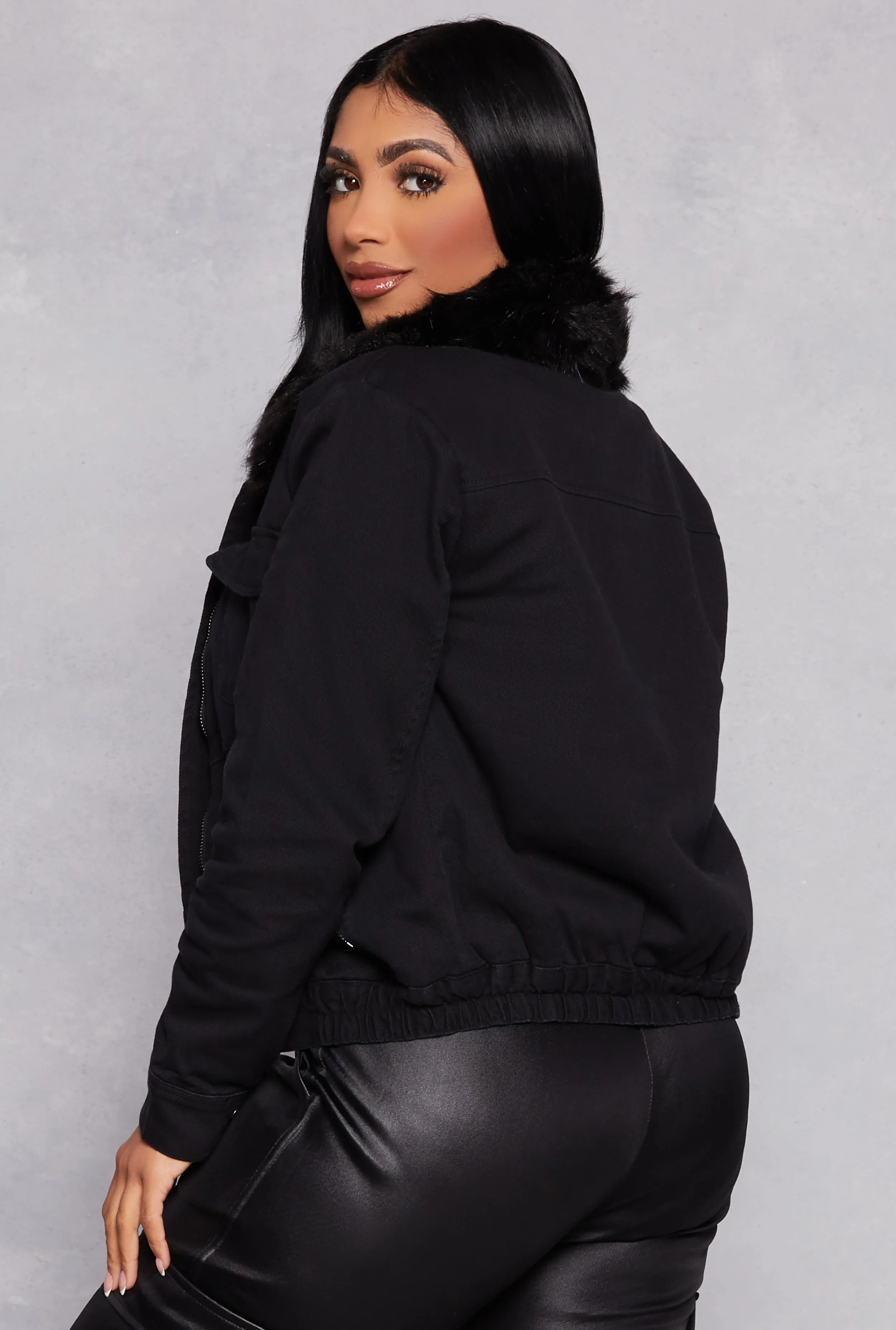 Haute Monde Sherpa Lined Denim Jacket sold by Rainbow product image thumbnail 3