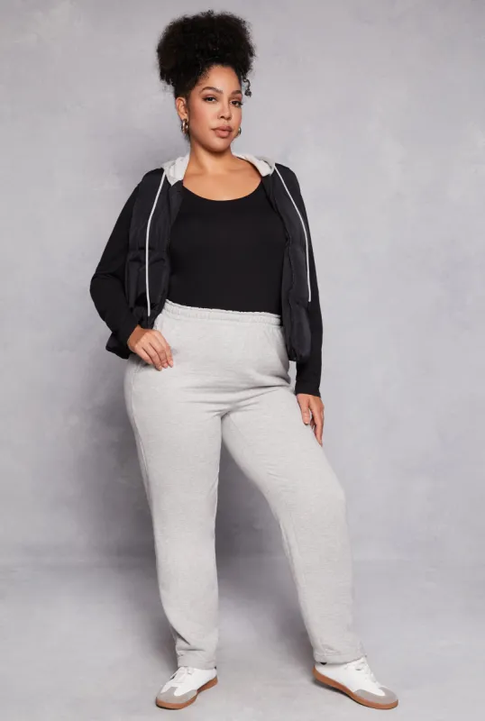 Plus Size Almost Famous High Waist Sweatpants sold by Rainbow