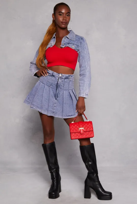 High Waist Mini Pleated Skirt sold by Rainbow