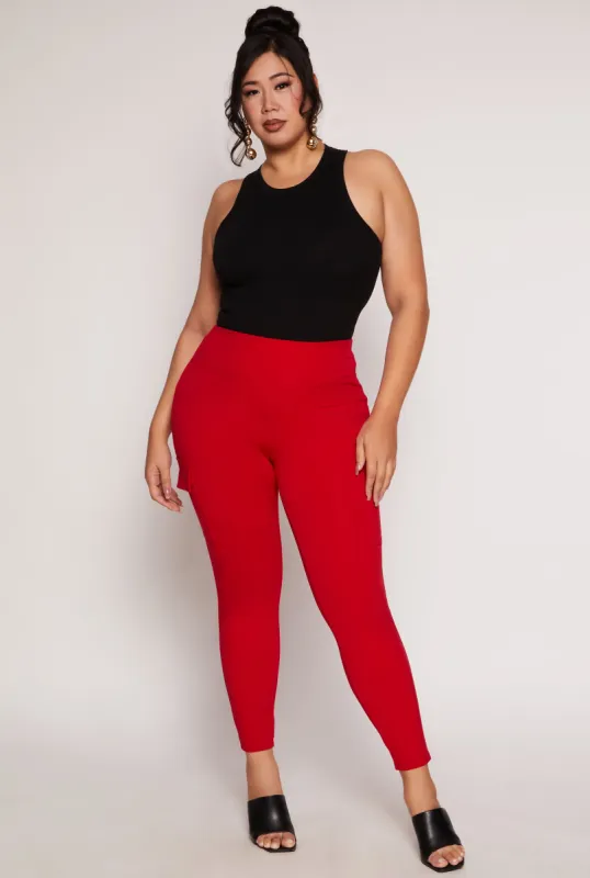 Plus Size Cargo Pocket Leggings sold by Rainbow