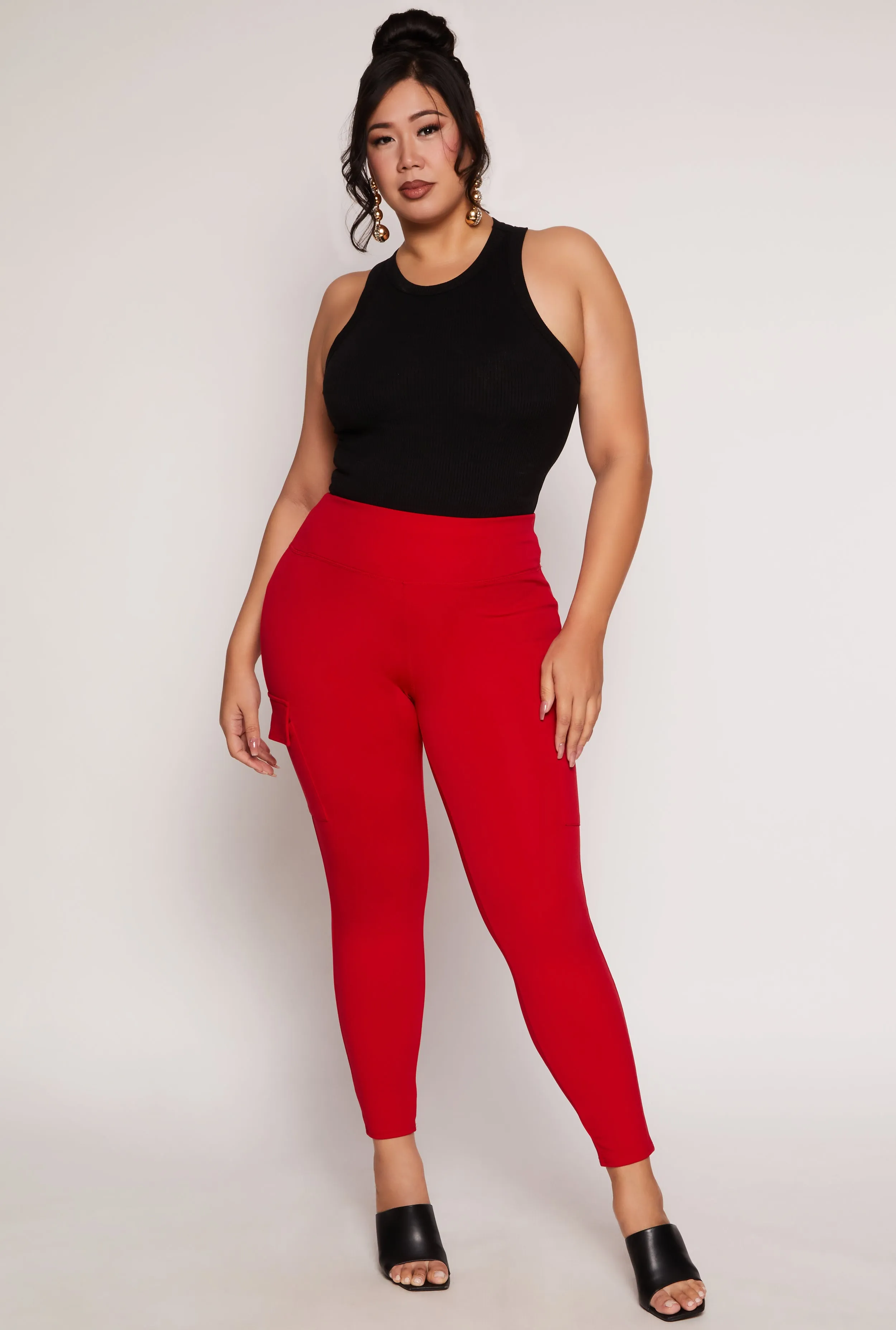 Plus Size Cargo Pocket Leggings sold by Rainbow