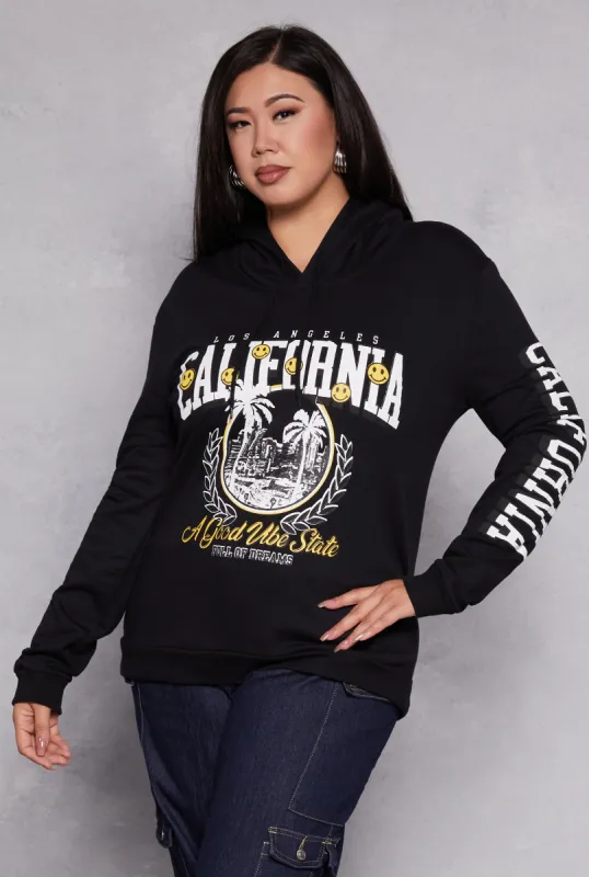Plus Size Los Angeles California Graphic Hoodie sold by Rainbow