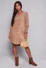 Tabbed Sleeve Button Down Shirt Dress sold by Rainbow