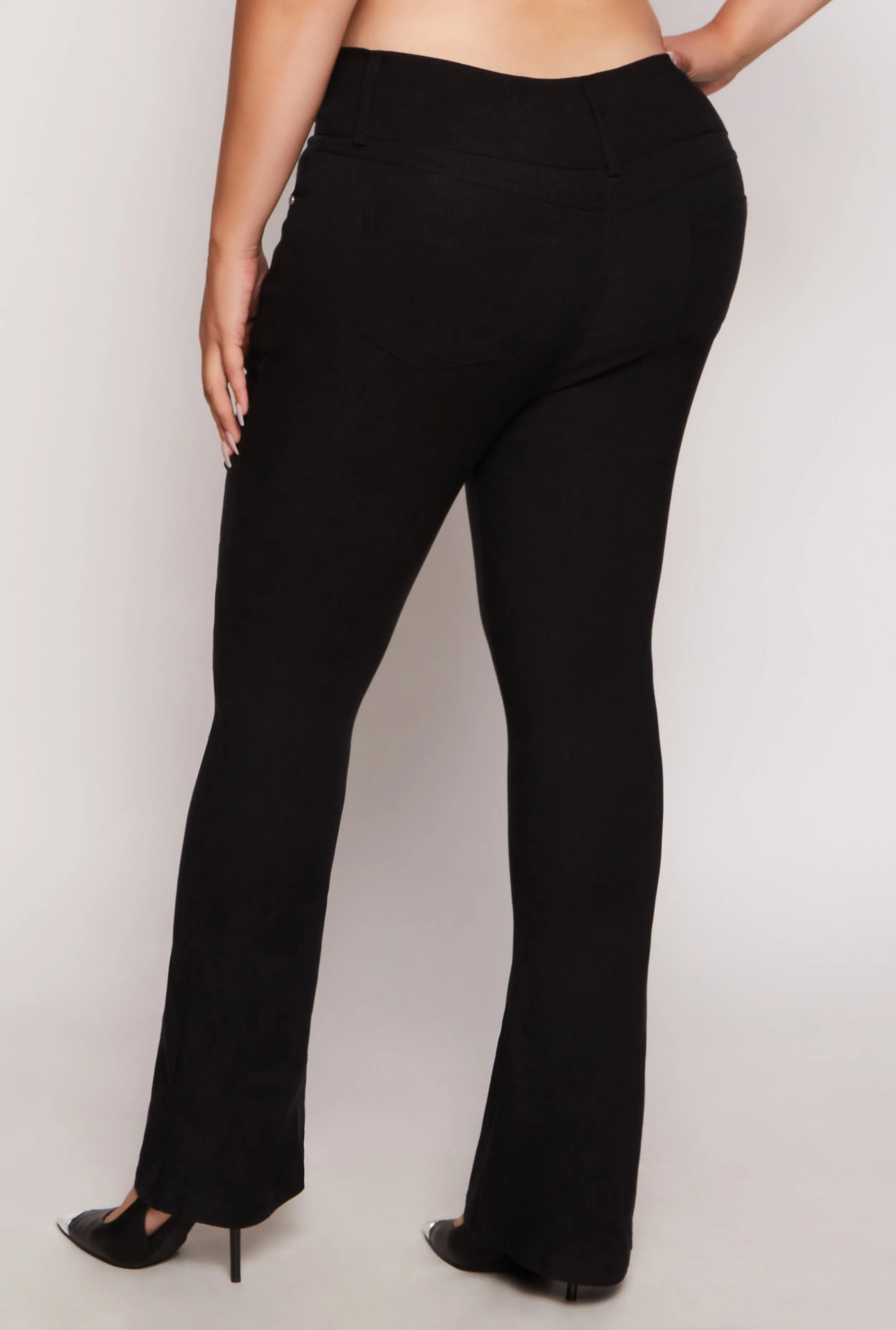 Plus Size Triple Button Boot Cut Pants sold by Rainbow product image thumbnail 3
