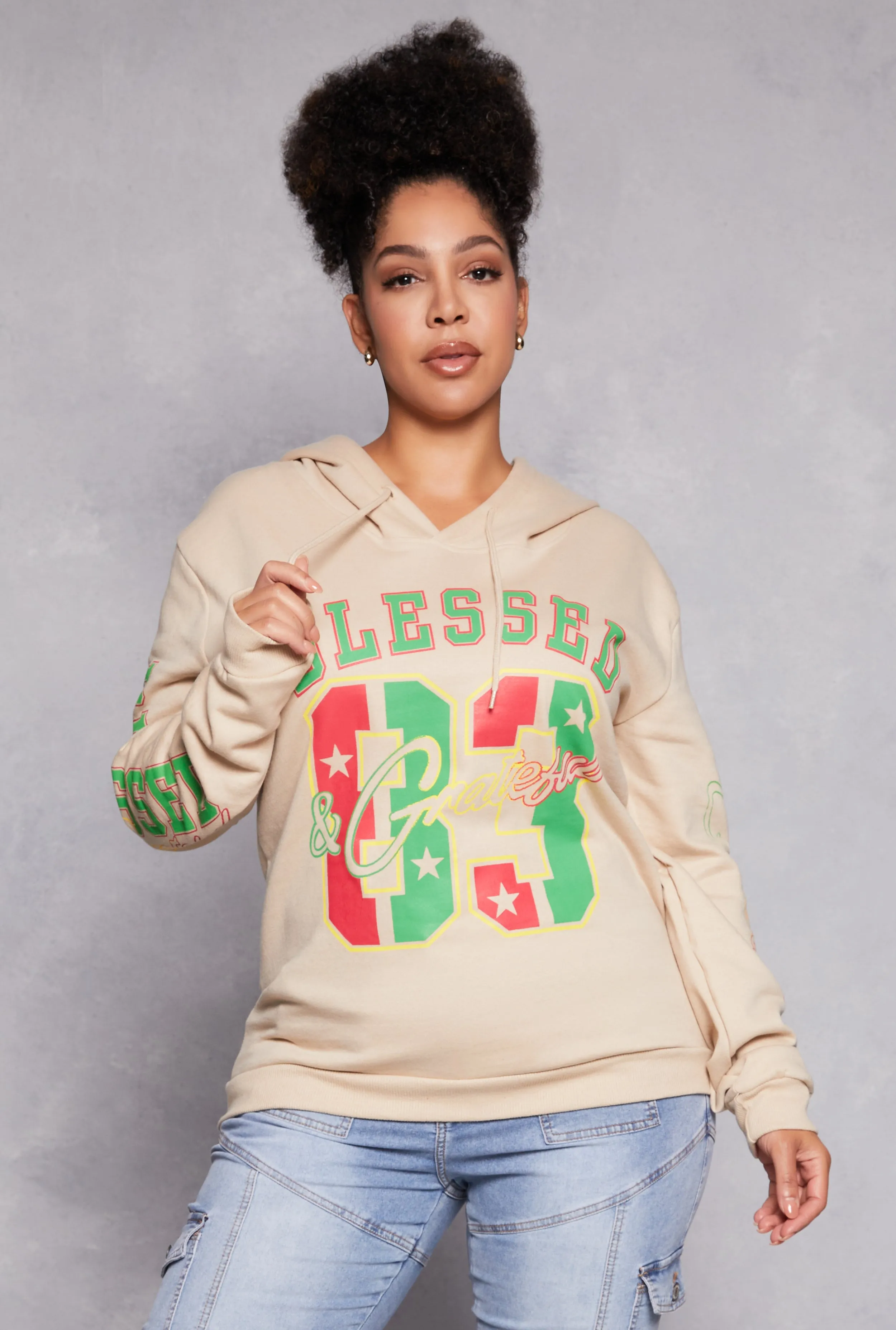 Plus Size Graphic Pullover Hoodie sold by Rainbow