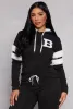 B Initial Sherpa Varsity Striped Hoodie sold by Rainbow