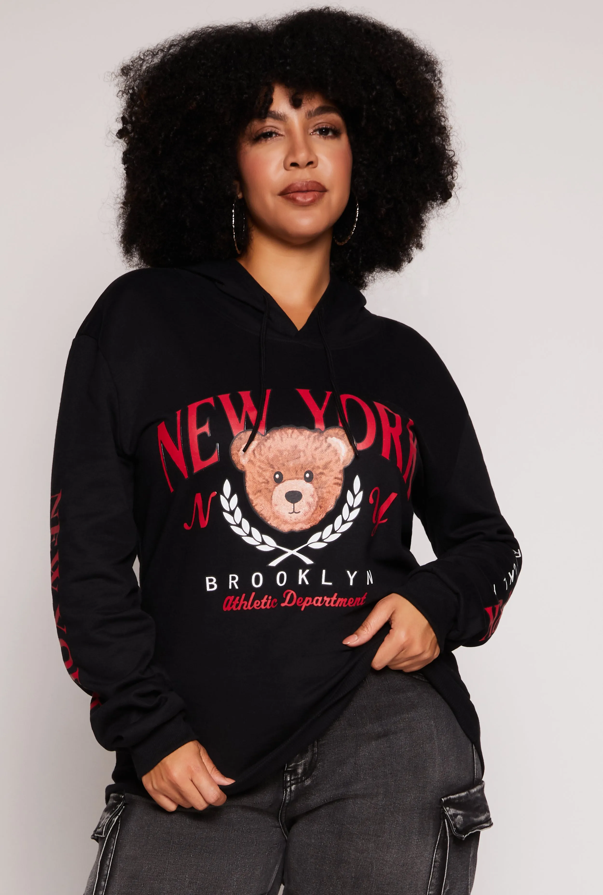 Plus Size New York Brooklyn Pullover Hoodie sold by Rainbow