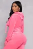 Velour Flap Pocket Cropped Zip Front Hoodie sold by Rainbow