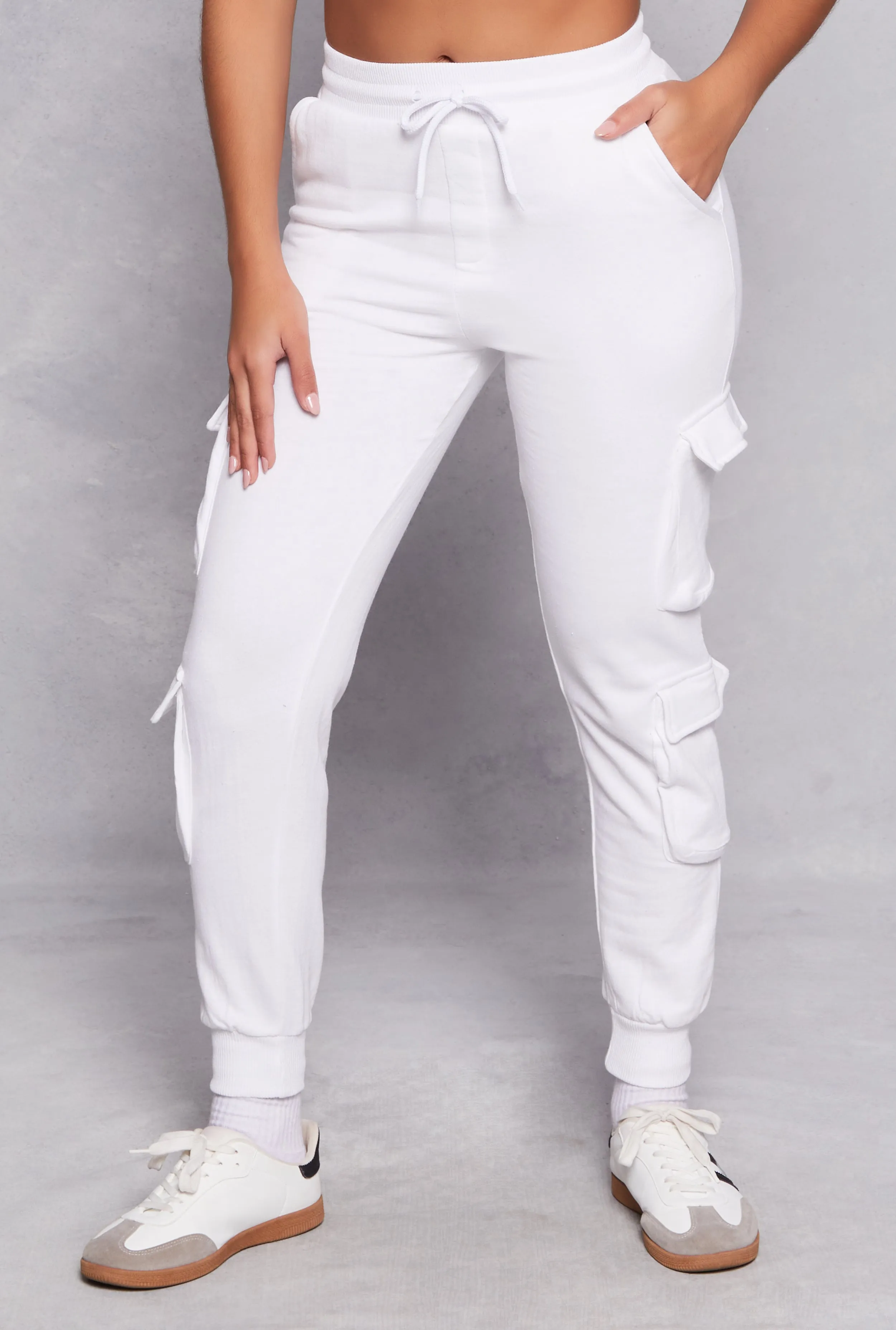 Fleece High Waist Drawstring Cargo Joggers sold by Rainbow product image thumbnail 2