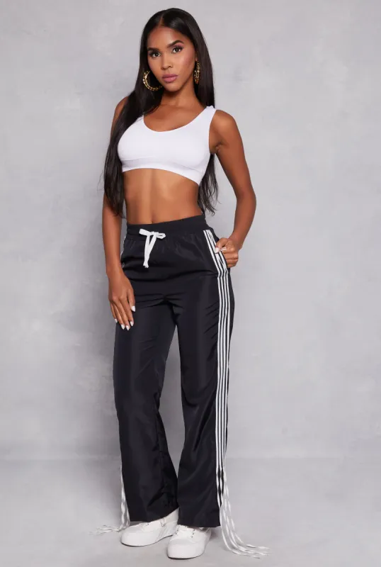 Nylon Varsity Striped Pants sold by Rainbow