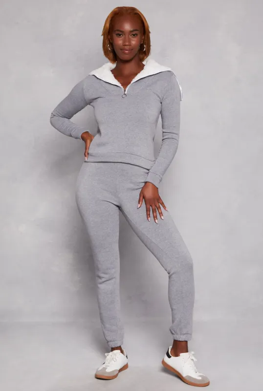 Fleece Drawstring High Waist Sweatpants sold by Rainbow