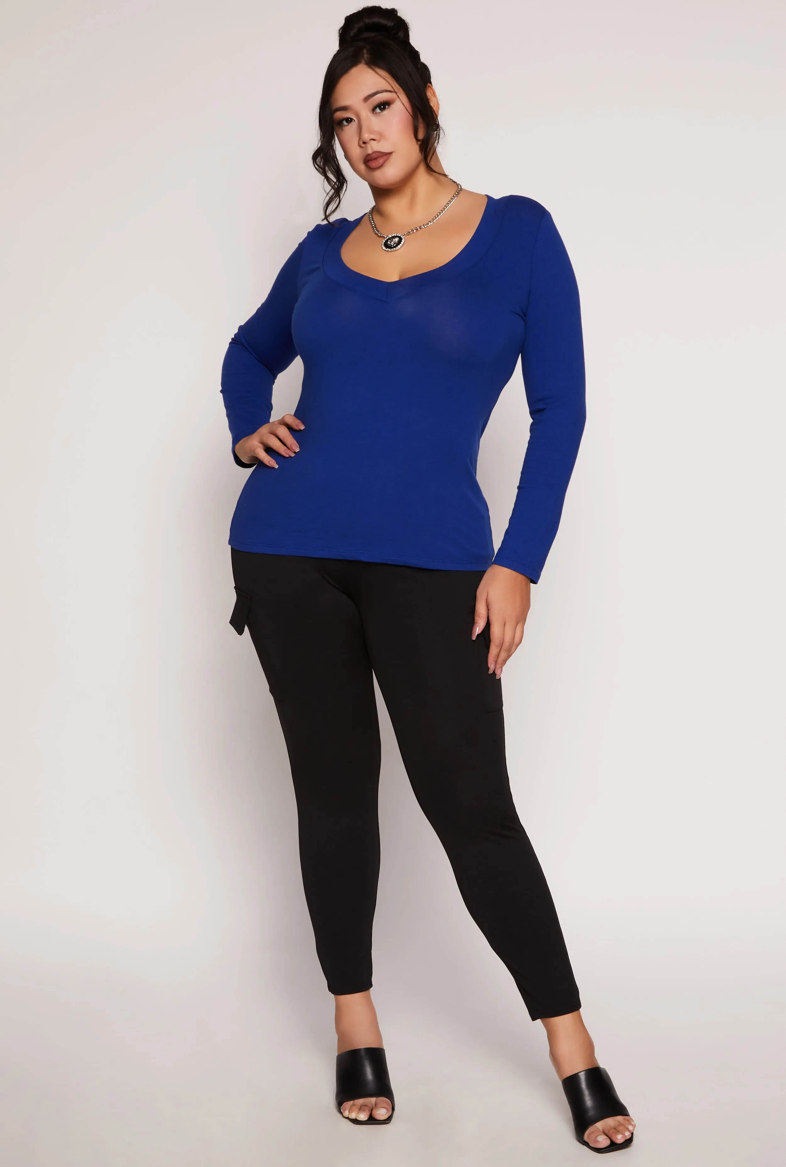 Plus Size Cargo Pocket Leggings sold by Rainbow