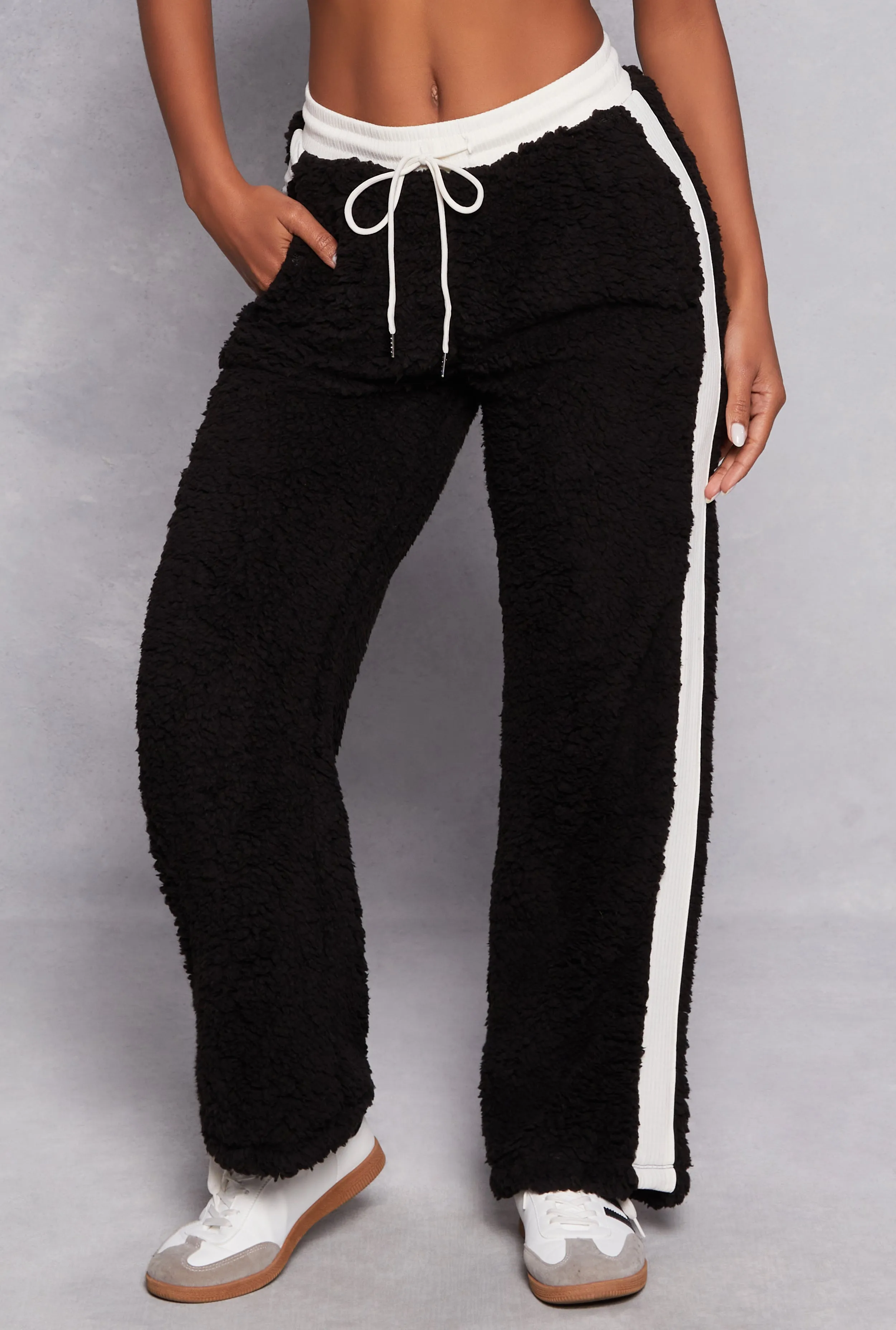 Almost Famous Side Stripe Sherpa Pants sold by Rainbow product image thumbnail 2