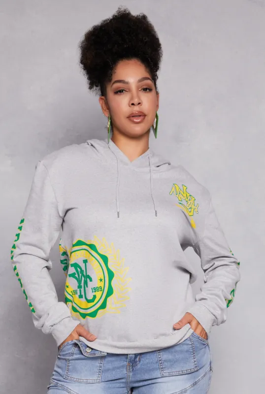 Plus Size New York Graphic Pullover Hoodie sold by Rainbow