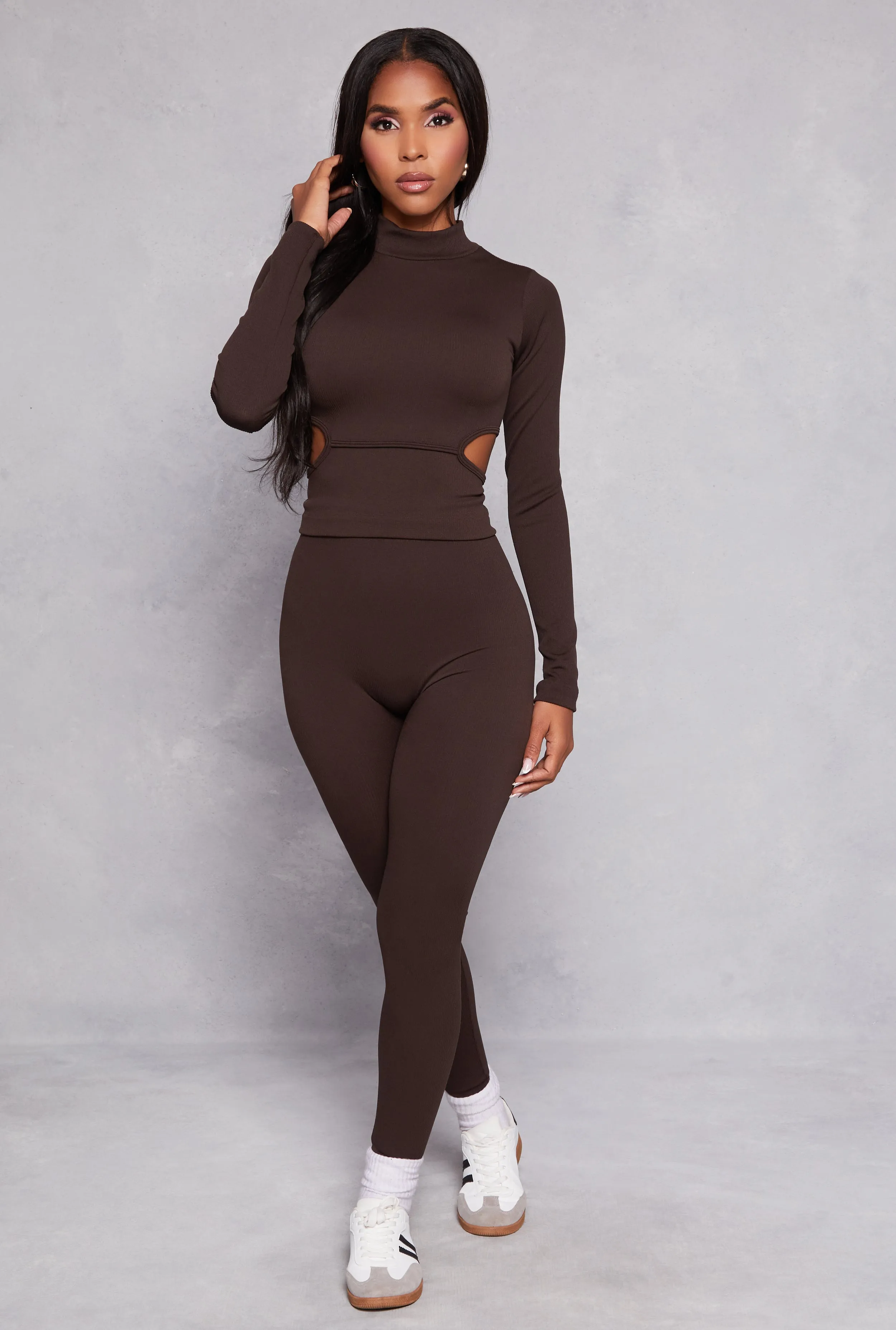 Ribbed Knit Cut Out Detail Top and Leggings sold by Rainbow product image thumbnail 2