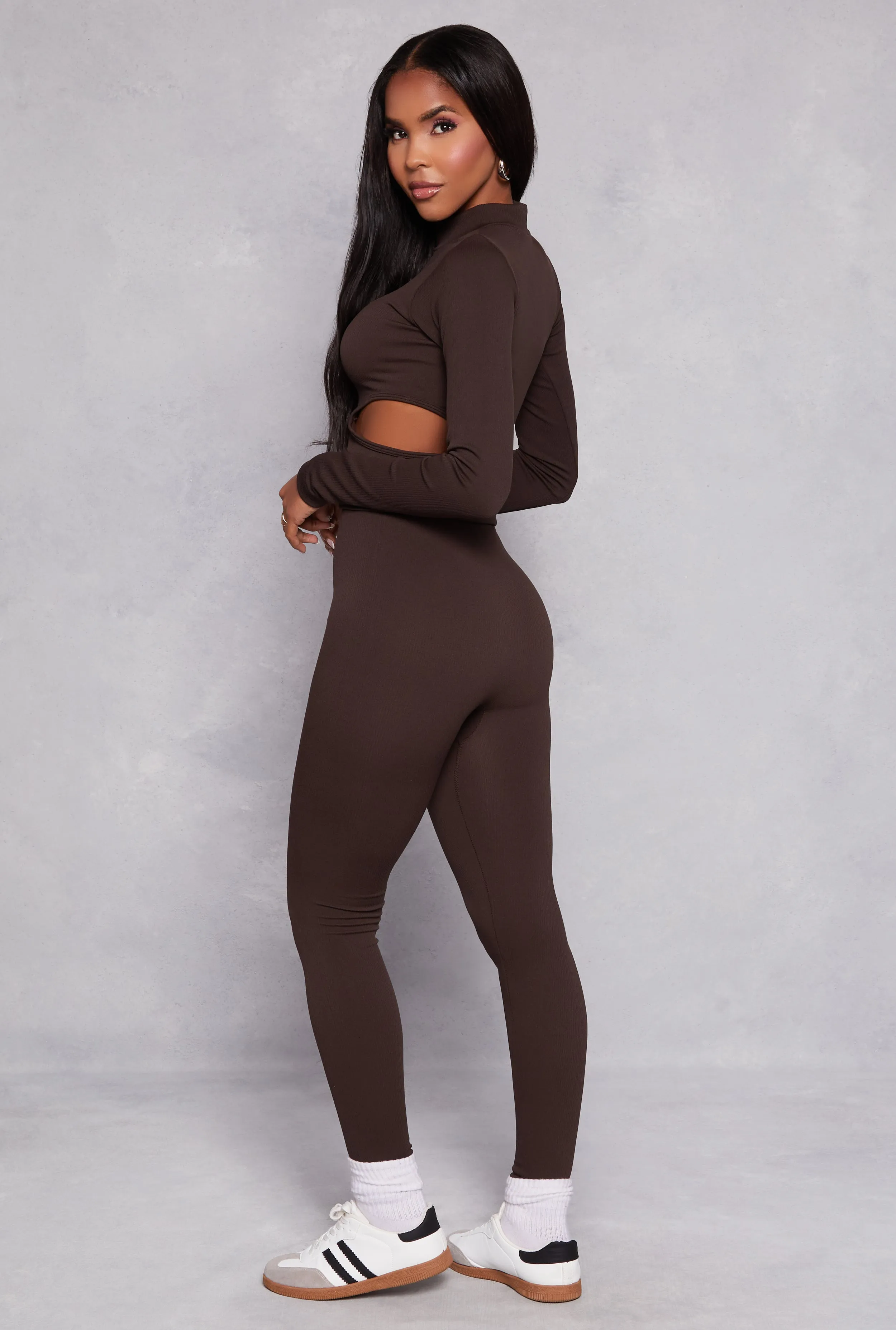 Ribbed Knit Cut Out Detail Top and Leggings sold by Rainbow product image thumbnail 3