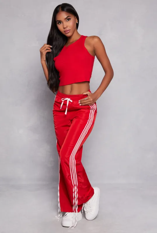 Nylon Varsity Striped Pants sold by Rainbow