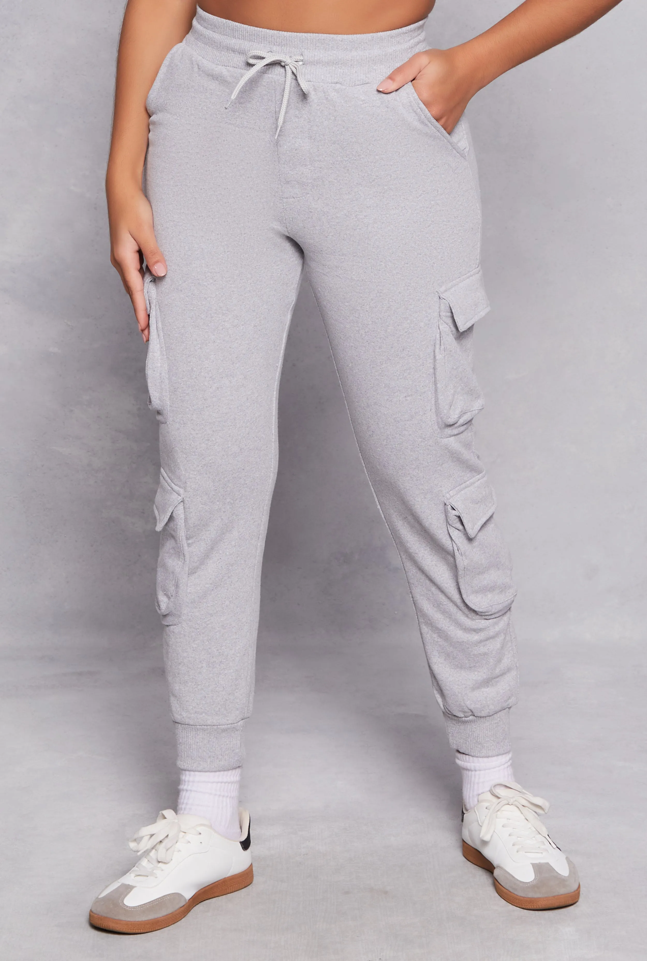 Fleece High Waist Drawstring Cargo Joggers sold by Rainbow product image thumbnail 2