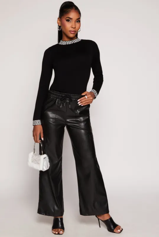 Almost Famous Faux Leather Wide Leg Pants sold by Rainbow