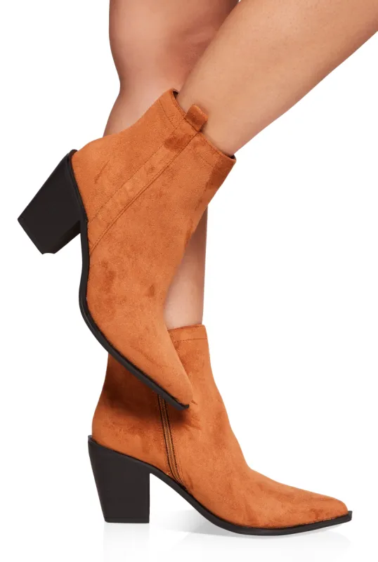 Pointed Toe Cowboy Booties sold by Rainbow
