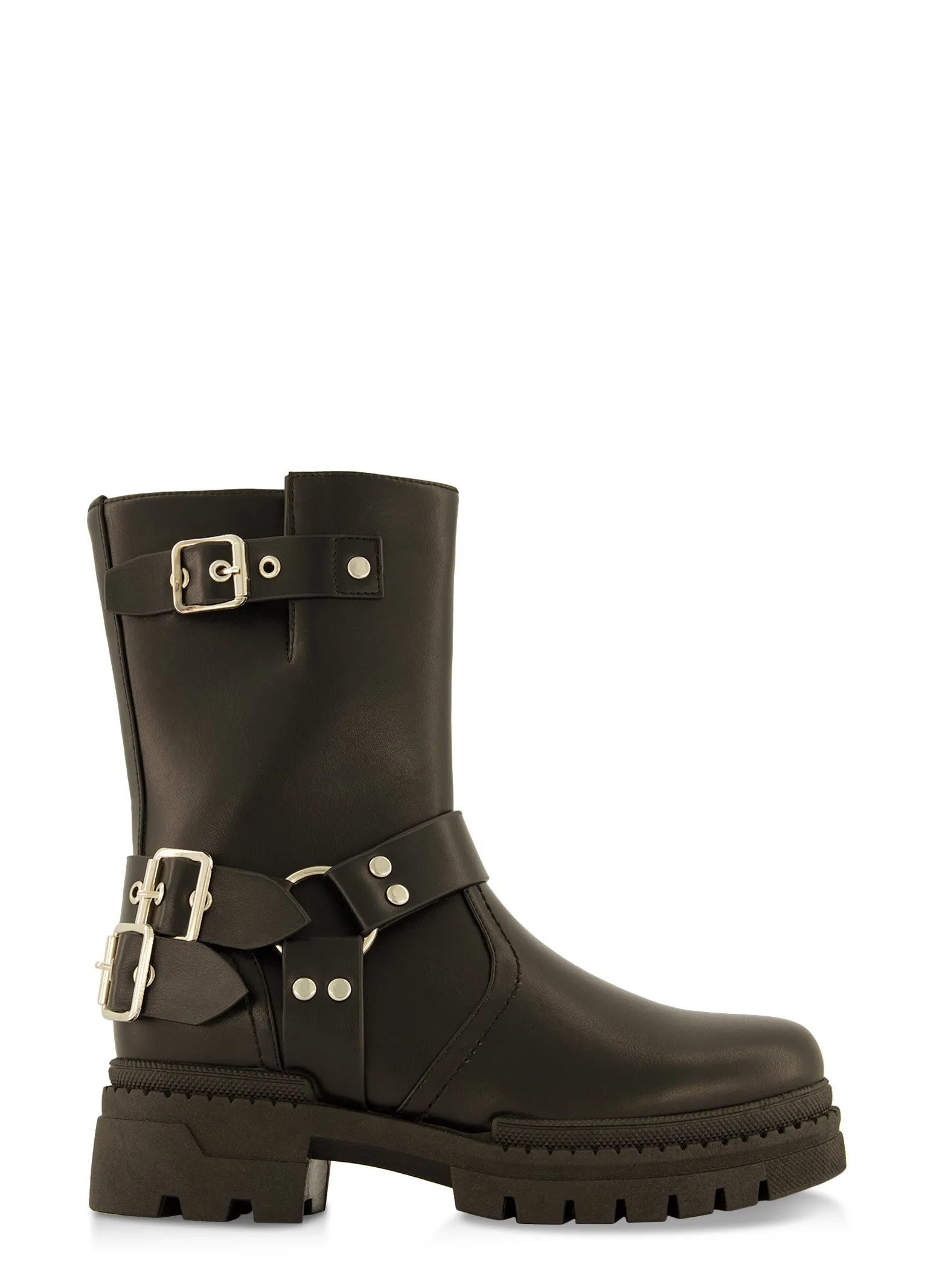 Faux Leather Multi Buckle Biker Booties sold by Rainbow product image thumbnail 2