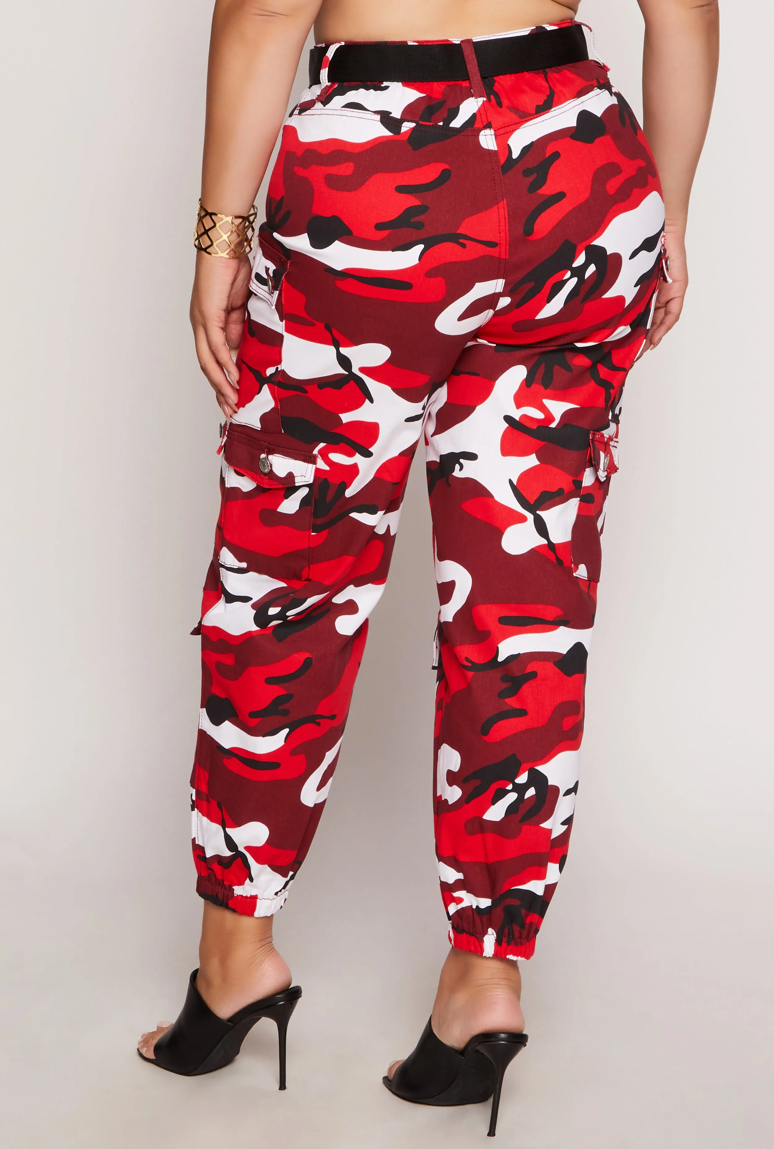 Plus Size Almost Famous Belted Camo Cargo Joggers sold by Rainbow product image thumbnail 3