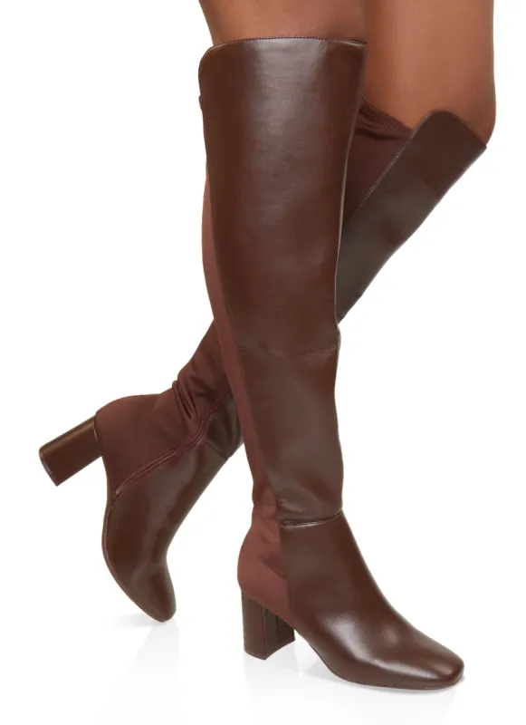 Elastic Back Block Heel Boots sold by Rainbow