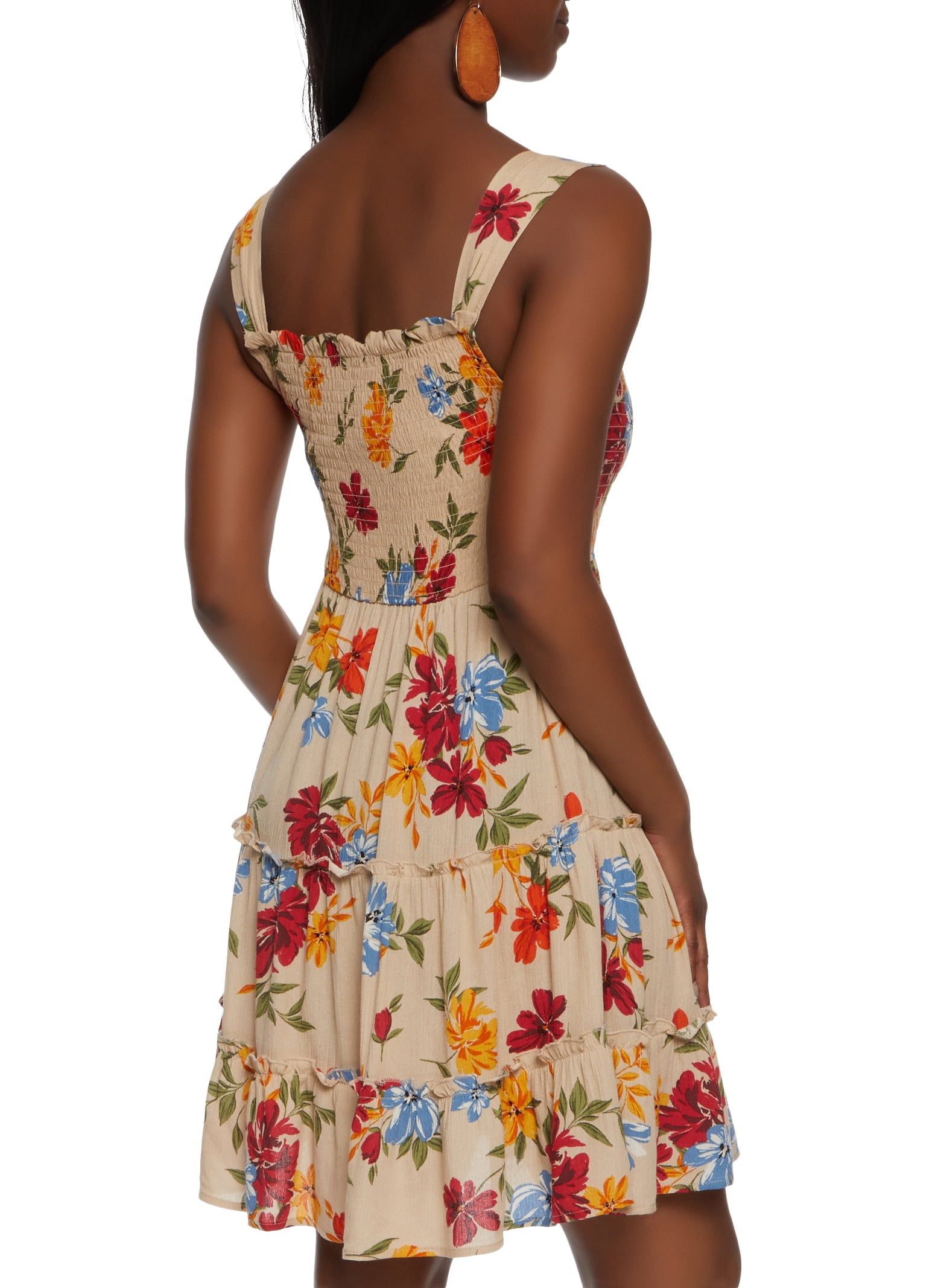 Floral Print Smocked Tiered Dress sold by Rainbow product image thumbnail 3