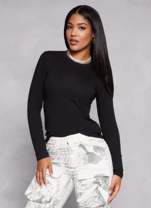Basic Long Sleeve Crew Neck Tee sold by Rainbow