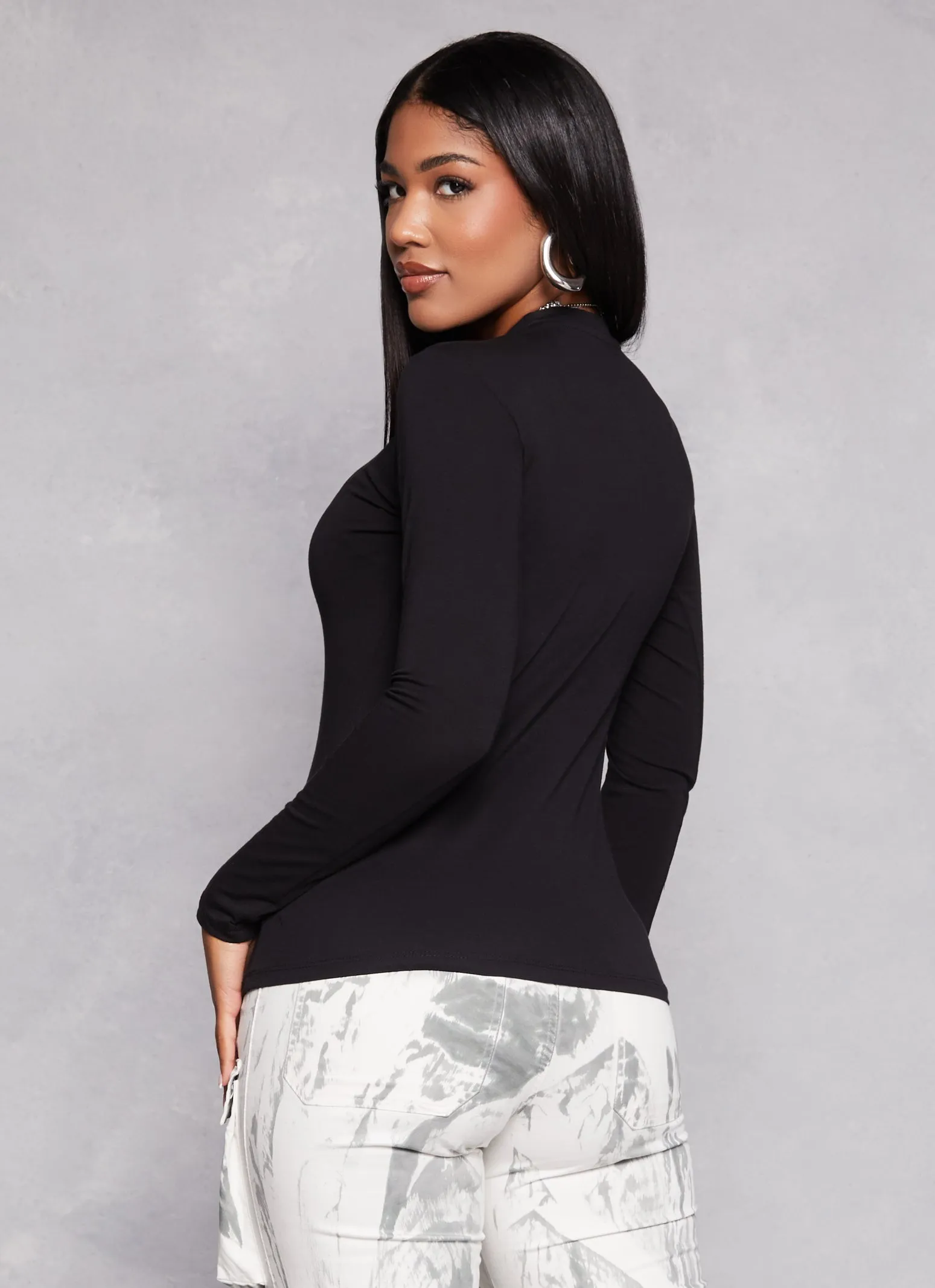 Basic Long Sleeve Crew Neck Tee sold by Rainbow product image thumbnail 3