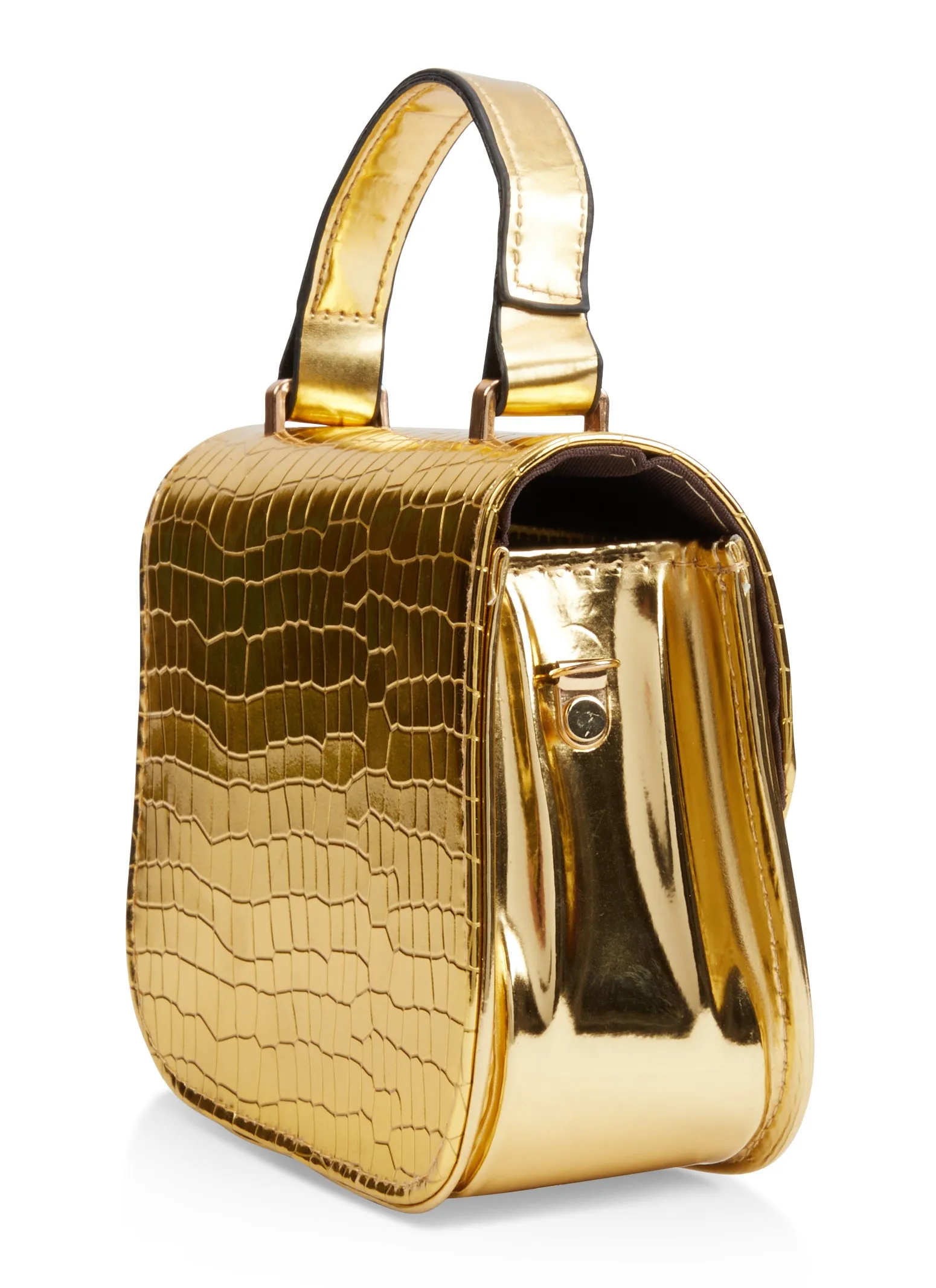 Metallic Detail Flap Faux Croc Crossbody Bag sold by Rainbow product image thumbnail 5