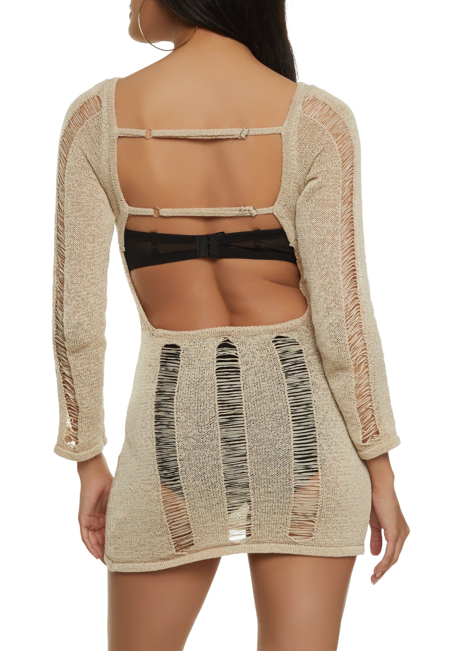 Crochet Open Back Mini Dress sold by Rainbow product image thumbnail 3