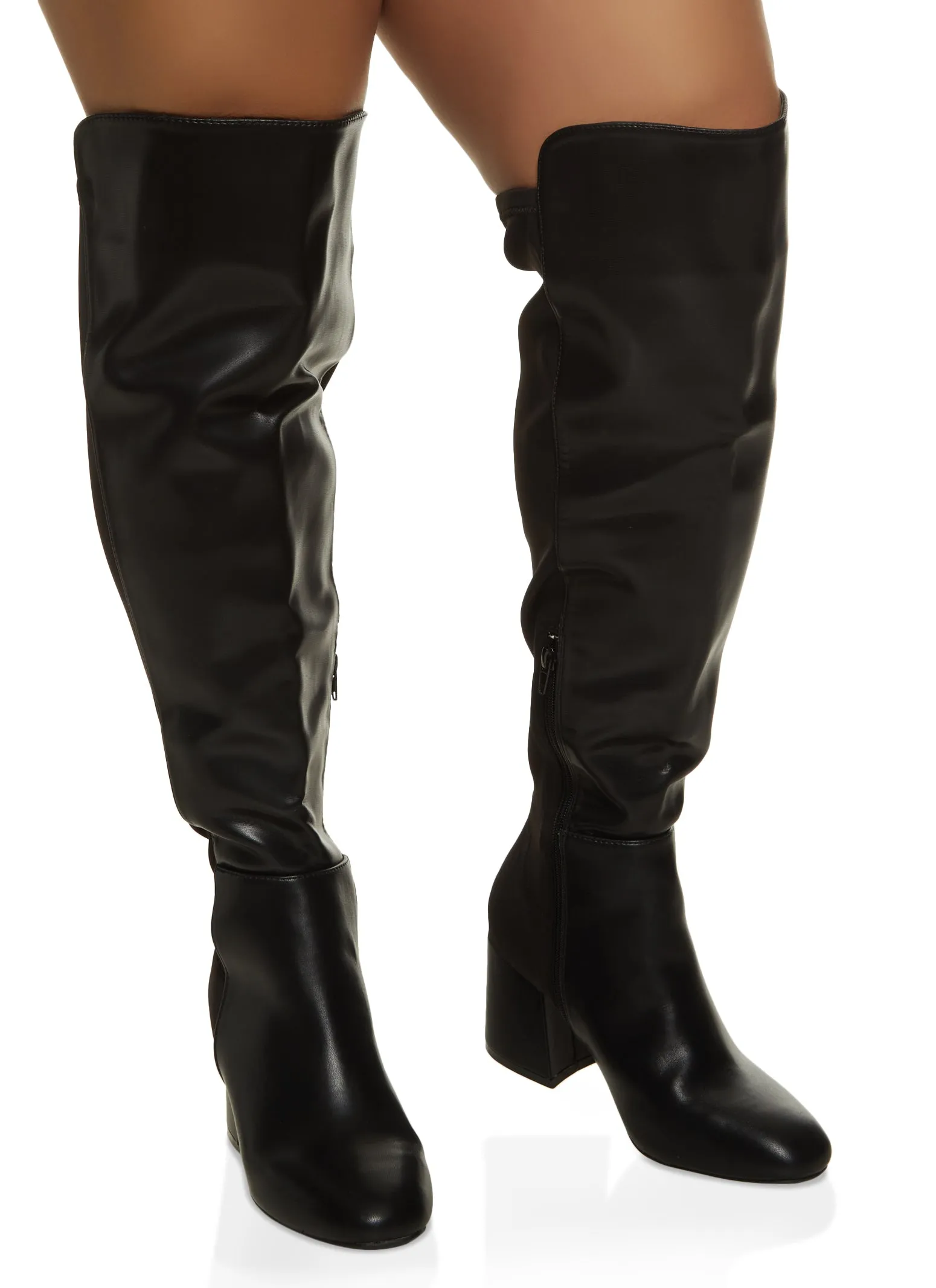 Block Heel Over The Knee Wide Calf Boots sold by Rainbow product image thumbnail 2
