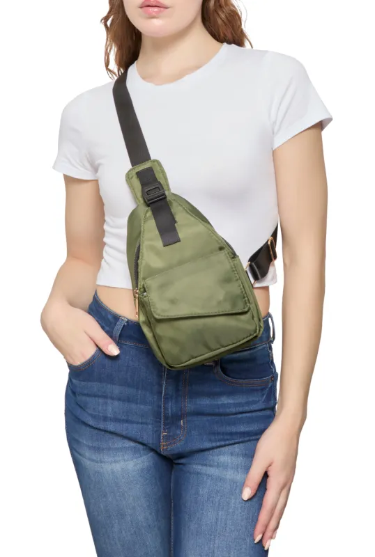 Nylon Zip Pocket Sling Backpack sold by Rainbow