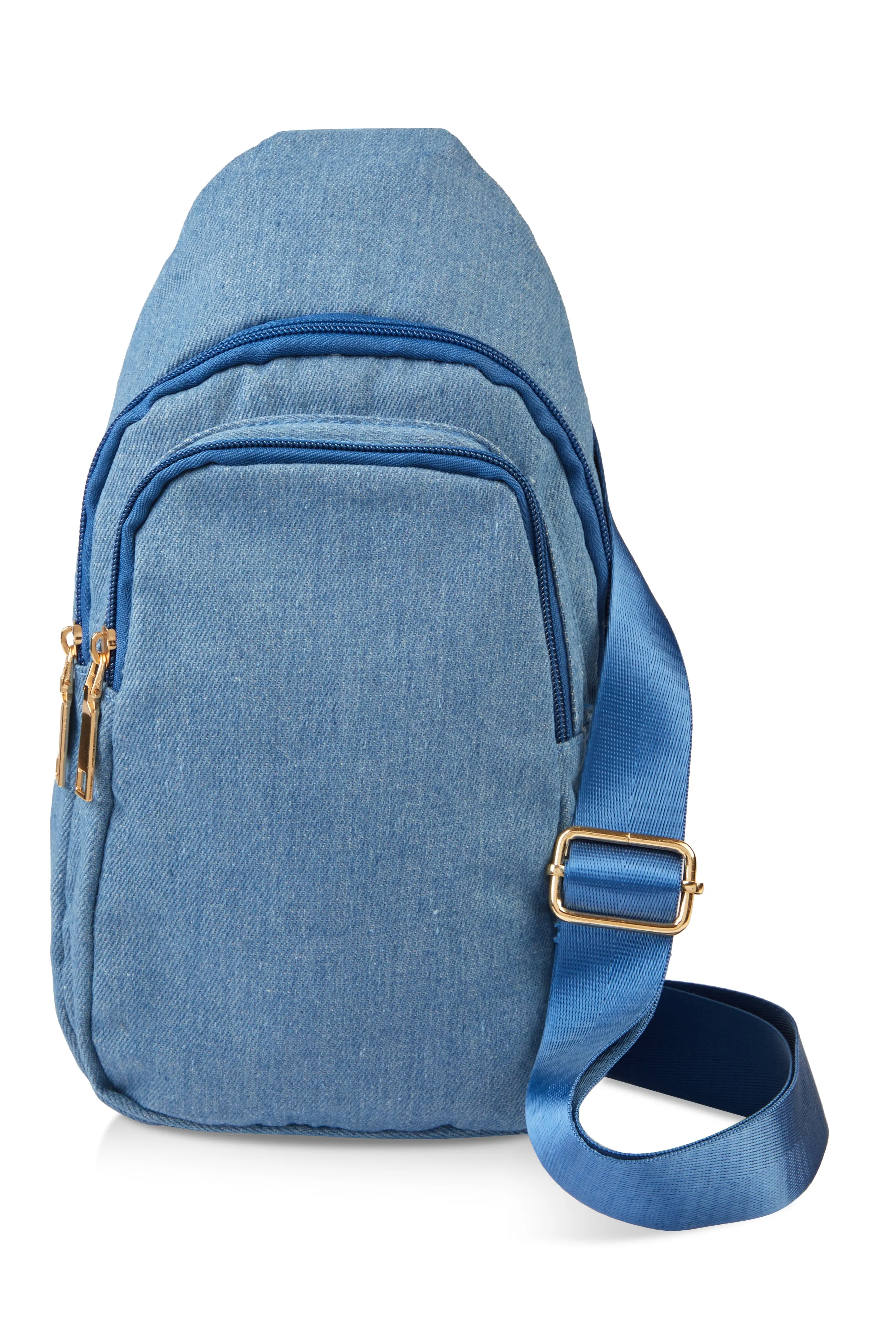 Denim Double Zip Sling Backpack sold by Rainbow product image thumbnail 2
